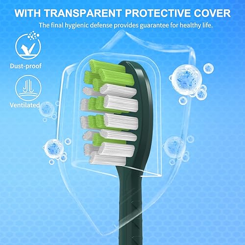 Miniatura 5 de Cabezales de repuesto para cepillos de dientes compatibles con Philips One Series Sonicare BH102208, paquete de 10 cabezales de repuesto, cerdas