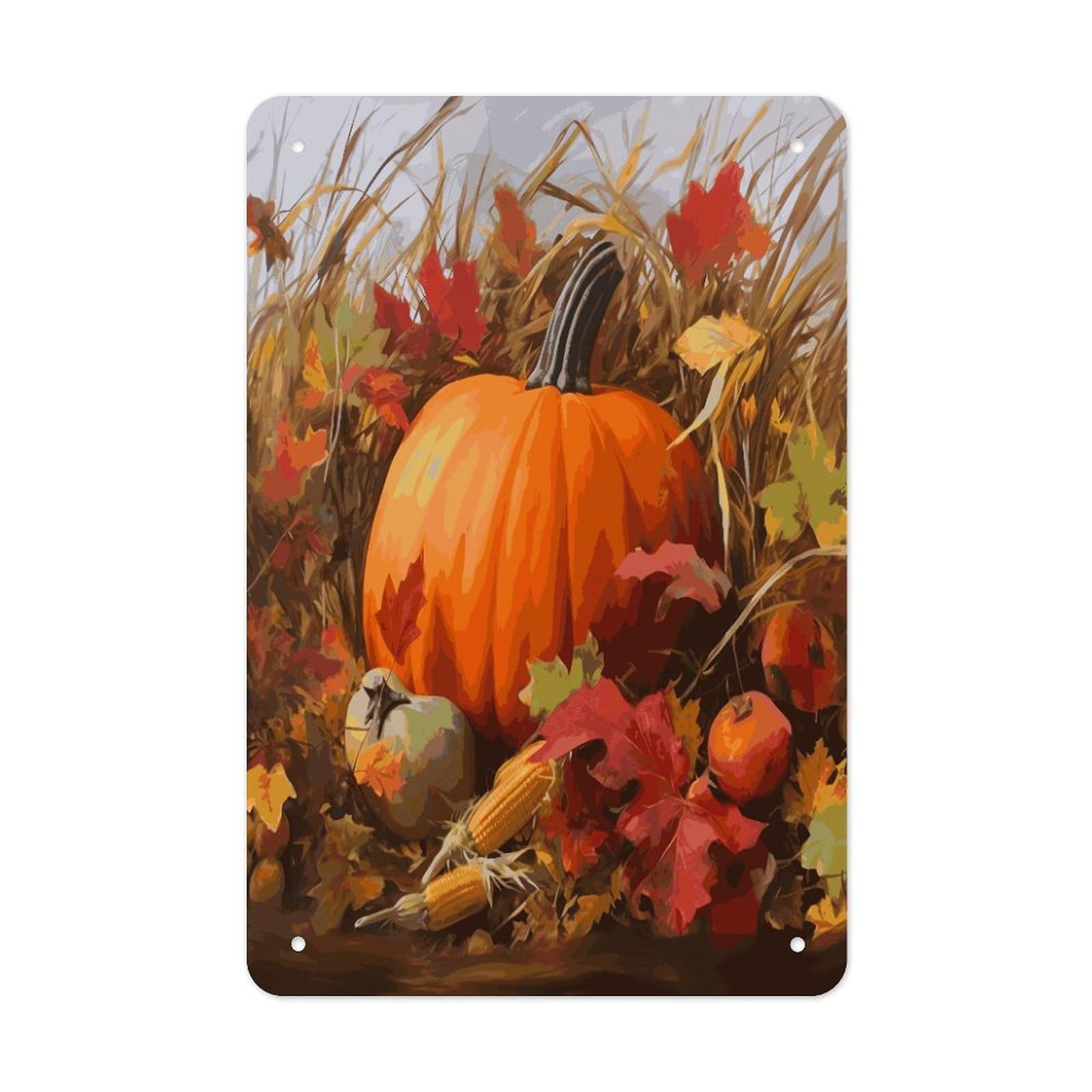 Btcowzrv Style Harvest Pumpkin Metal Tin Sign Wall Decor Hanging Plaque