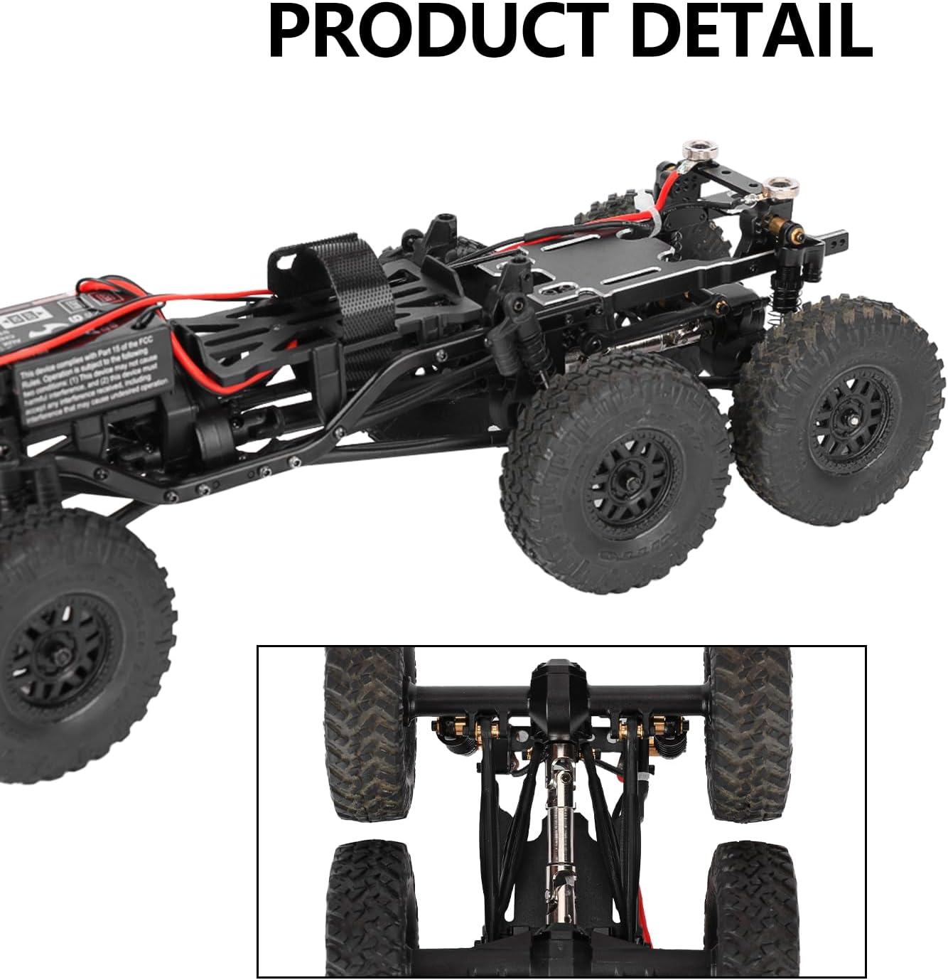 SCX24 Body 6x6 Conversion Kit PC Body with Lights Frame-Axle Assembly for Bronco JLU C10 Basecamp Axial SCX24 6×6 RC Crawler Upgrades