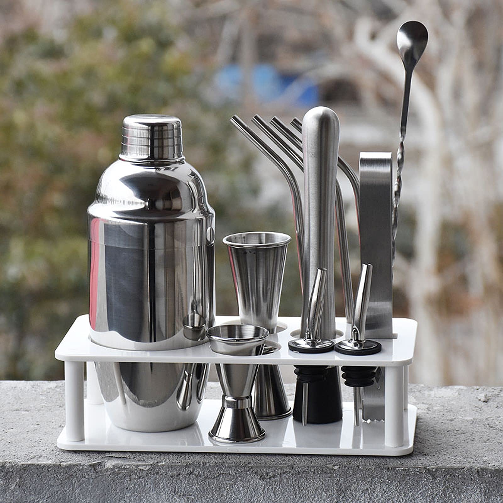 Juego de Coctelera Beber Shaker Drink Mezcler Set Cocktail Kit Cocktail Shaker Set Bartending de Acero Inoxidable Agitador de Cócteles (Color : C)