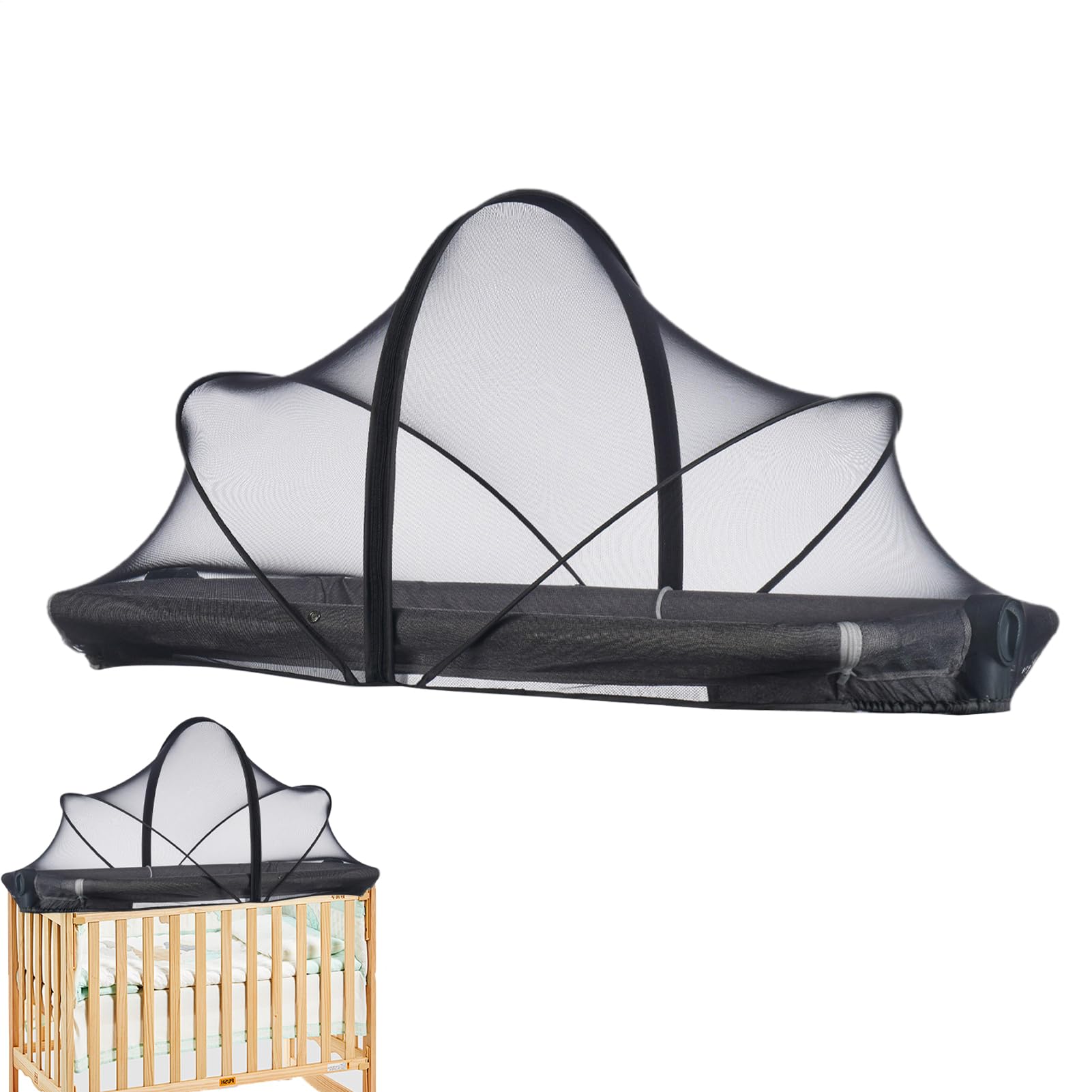 Bassinet Cover Net, Bassinet Netting Cover,Breathable Foldable Mesh For Rocking Cradle Stroller Playard Toddler Hammock Small Spaces