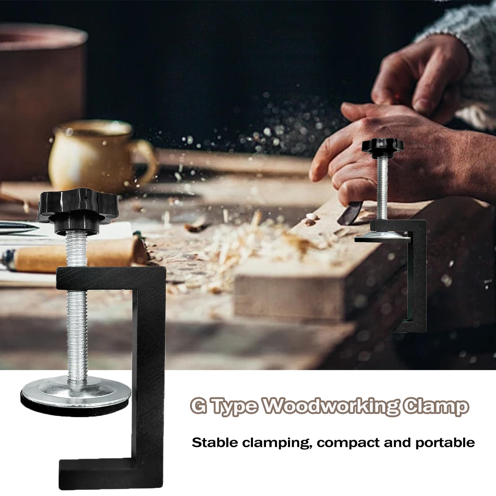 4pcs 3-4" Serre Joint En Tube, Étau De Travail En Bois Colliers De Serrage En Fonte Robuste