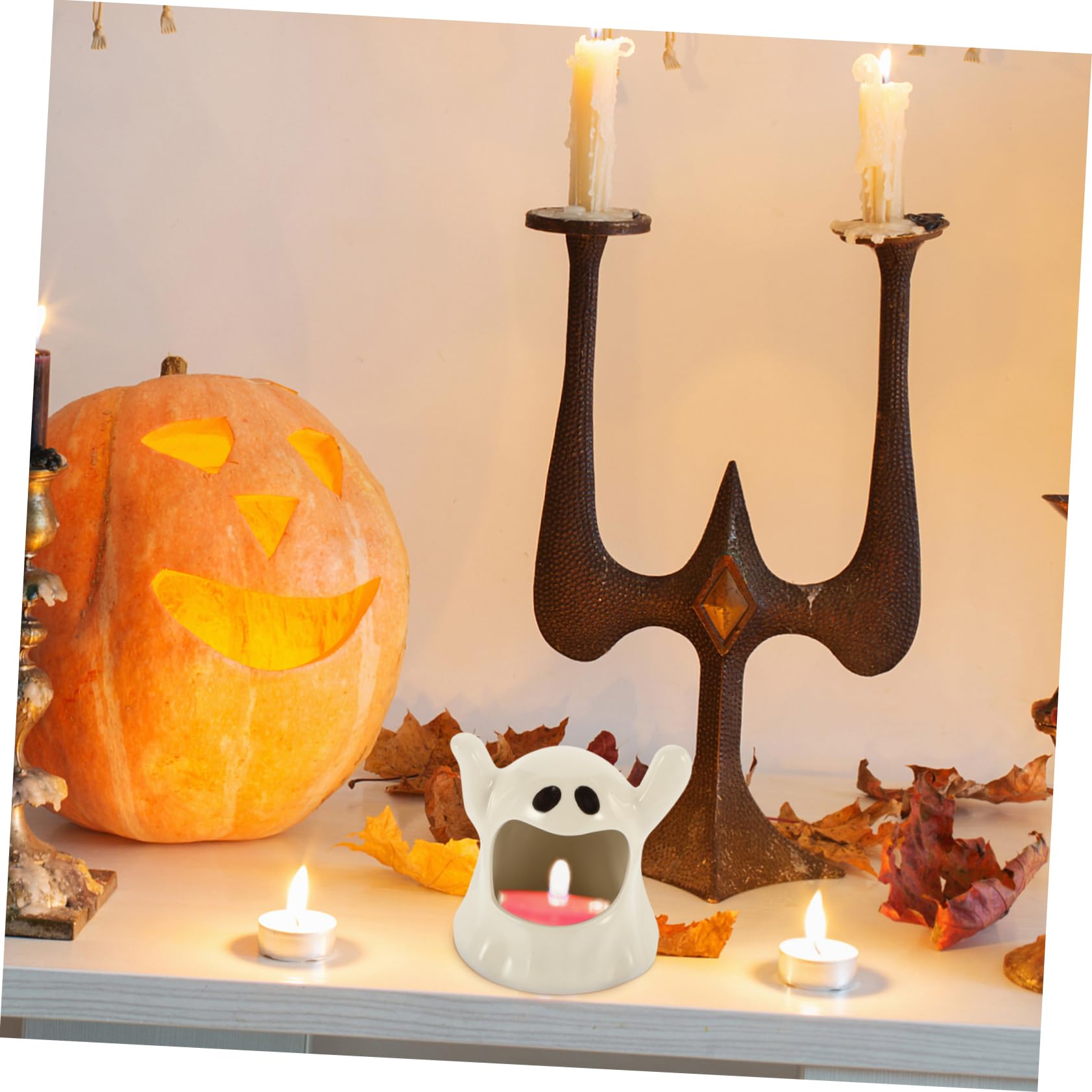 PRETYZOOM Portacandele in Ceramica Da 2 Pezzi Portacandele Per Halloween Ringraziamento Natale Ornamento Da Tavolo