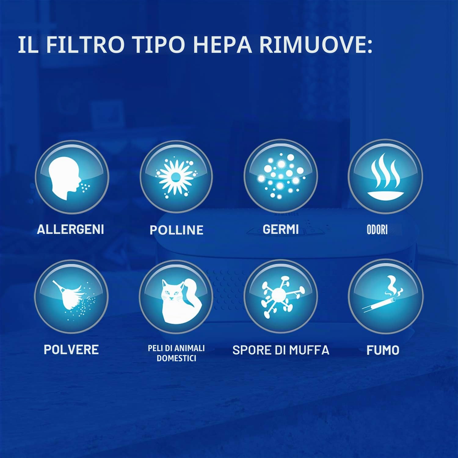 HoMedics Purificatore d'Aria da Tavolo, 2.43 Kg
