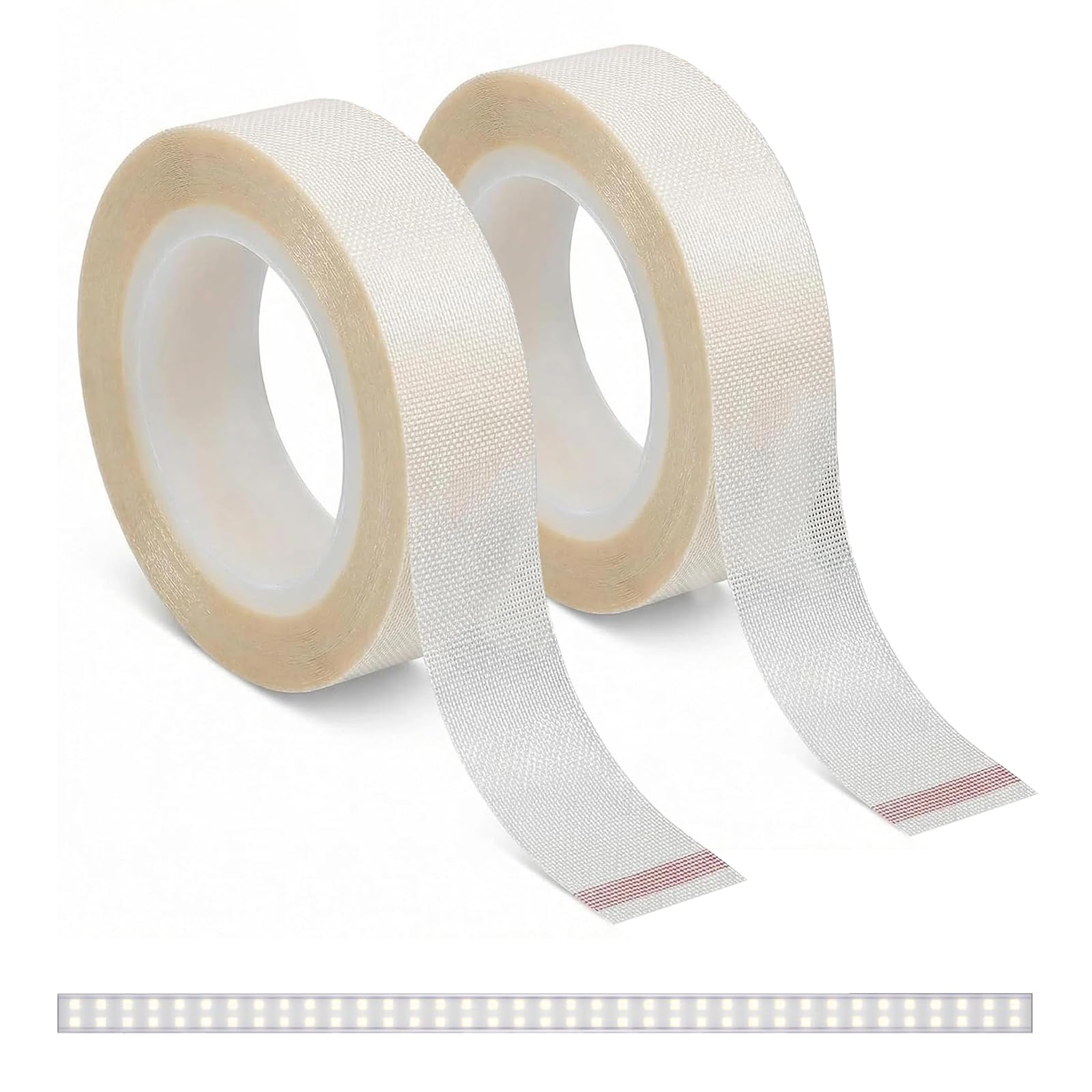 Orizizhic 2 Roll Led Light Strip Tape 0.59 in × 29.53 ft Light Dimming Masking Cover Soften Blocking Lighting Sticker Cabinet Diffuser Strip TV Backlight (Off White, 10% Lights Blocking)