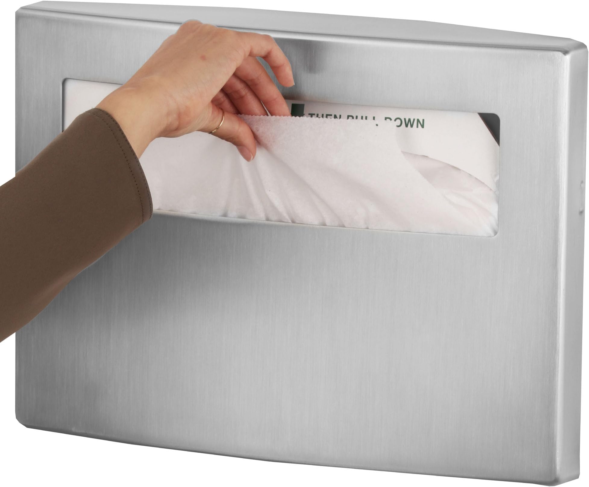 4221 Toilet Seat Cover Dispenser, 15 3/4 x 2 1/4 x 11 1/4, Satin Stainless Steel