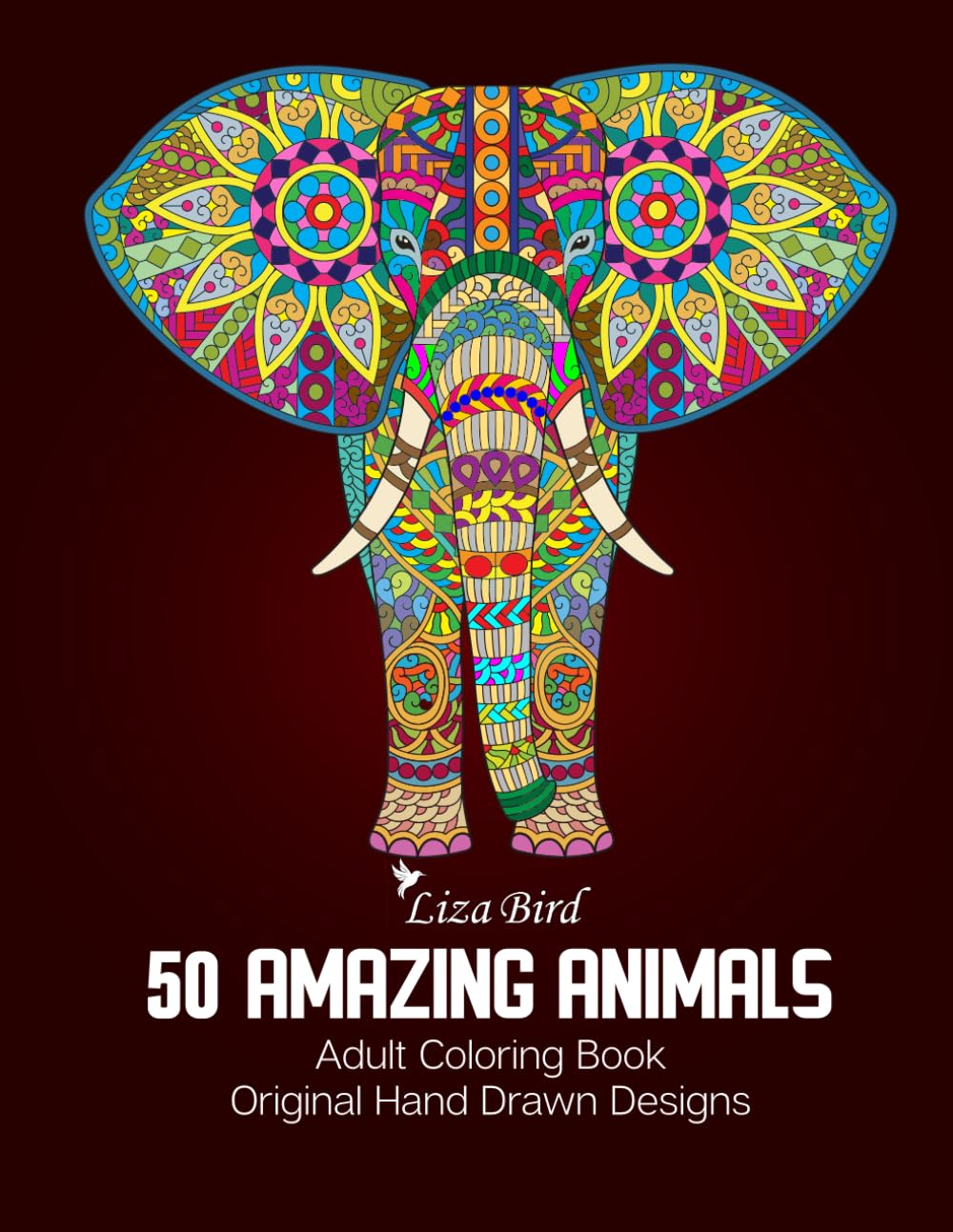 50 Amazing Animals: Adult Coloring Book with Intricate Drawings for Stress Relief and Relaxation
