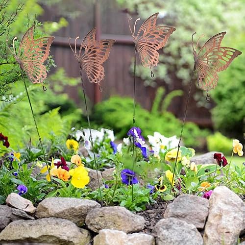 Miniatura 4 de Estacas de jardín de mariposa decorativas de metal para patio, mariposa para mujeres, adornos de mamá, decoración grande para exteriores, patio,