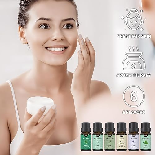 Miniatura 3 de MISIJI Juego de 6 aceites esenciales de aromaterapia para difusor para el hogar, aceites aromáticos para aromaterapia, lavandería, fabricación de