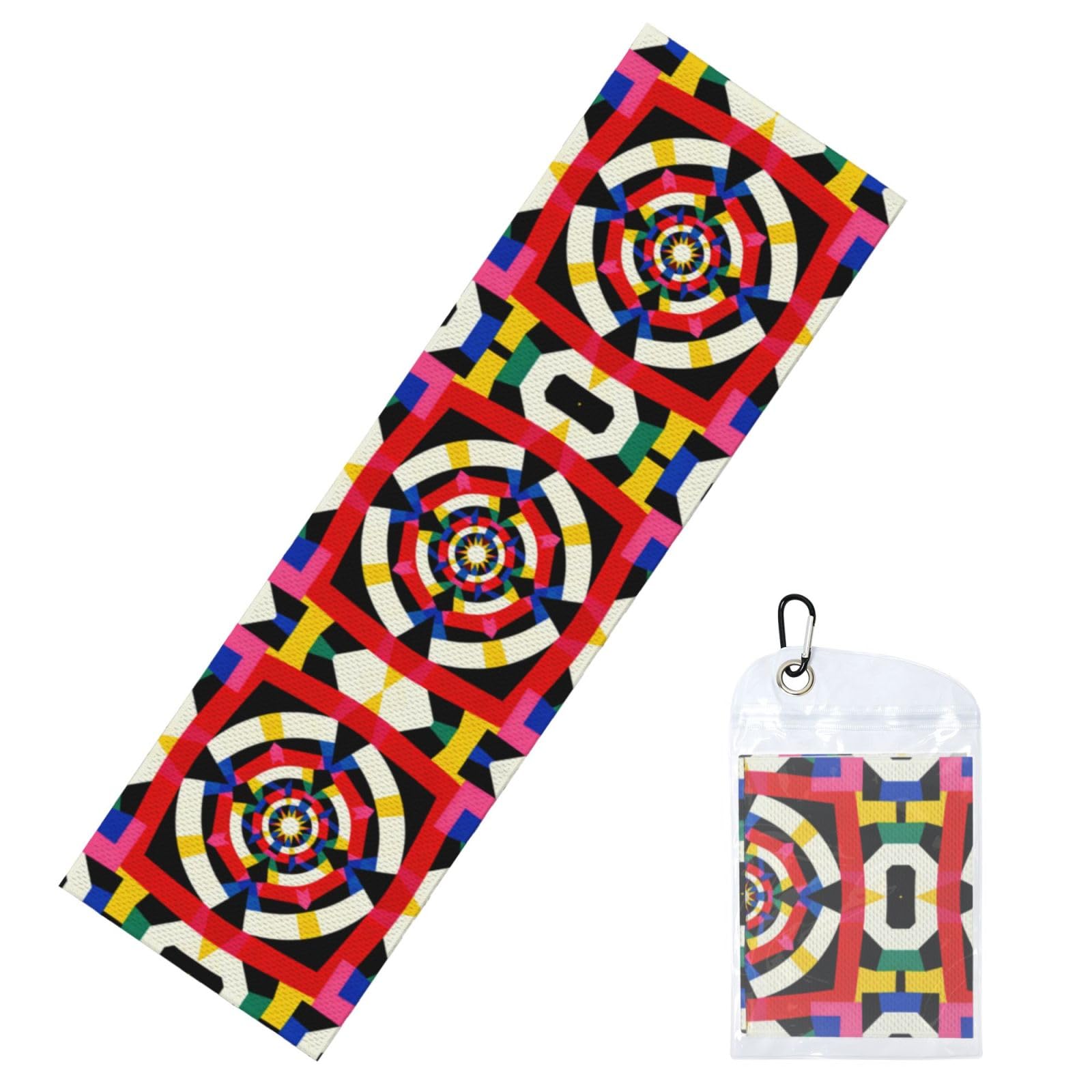 HGIUYDRD Kaleidoscope Print Cooling Sports Towel with PVC Carry Bag for Gym, Beach, Golf and World Cup Events