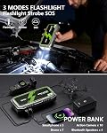 X8 10000A Jump Starter Portable Jumper Starter pour tous les gaz & Moteurs diesels 12V Boîte de saut pour démarreur de voiture & Booster de batterie, QC 3.0 Chargez vite, LED Voiture légère