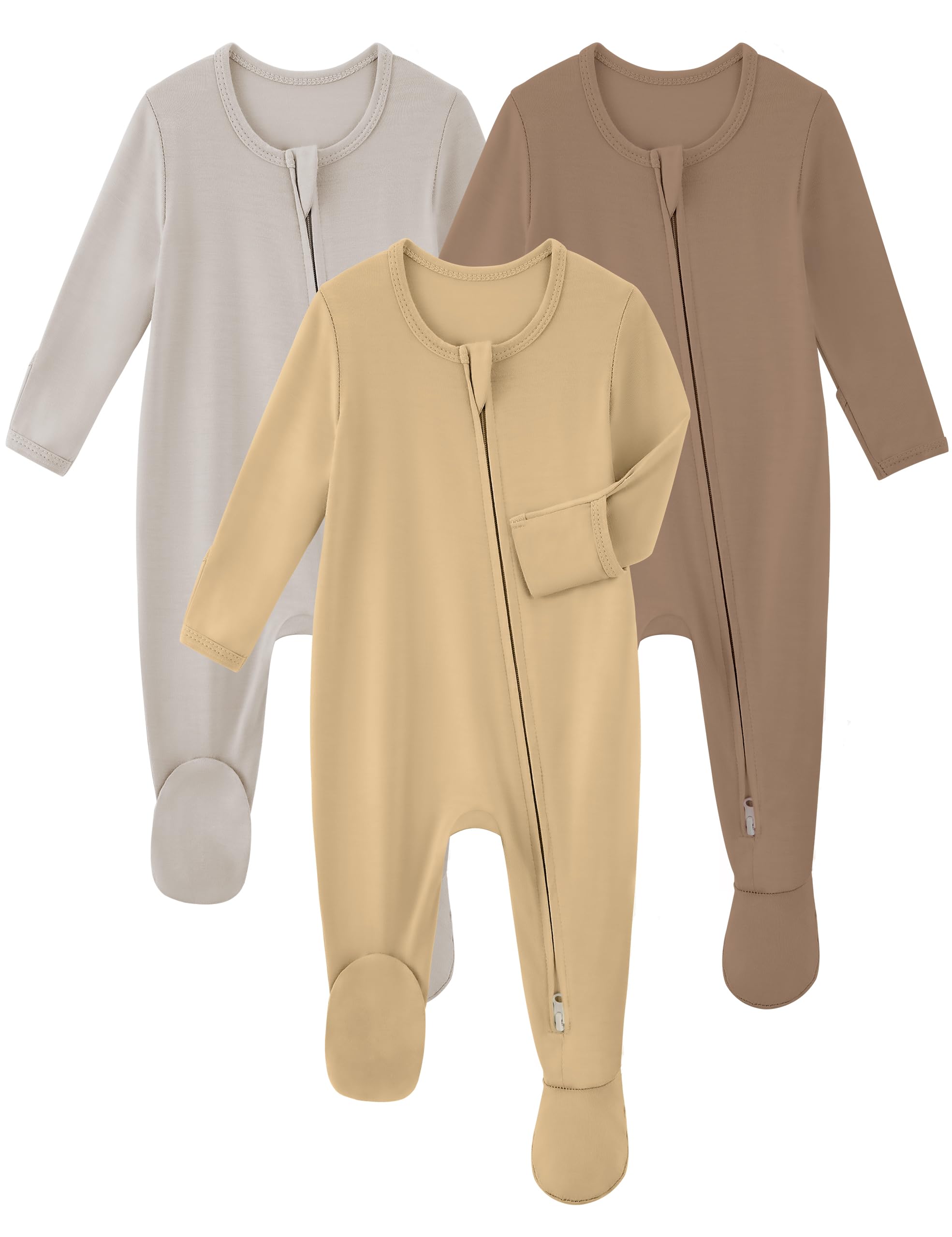 Yoofoss Rayon from Bamboo Baby Pajamas 3-Pack
