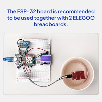 ELEGOO ESP-32 Super Starter Kit with Tutorial and Development Board USB-C Dual Core Microcontroller Support AP/STA/AP+STA, CP2102 Chip Compatible with Arduino IDE