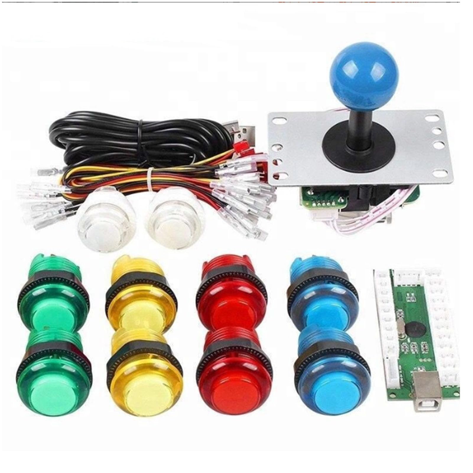 DIY zestaw joysticka arkadowego Joystick płytkowy 5P USB PC Joystick podświetlane przyciski kontroler gier arkadowych