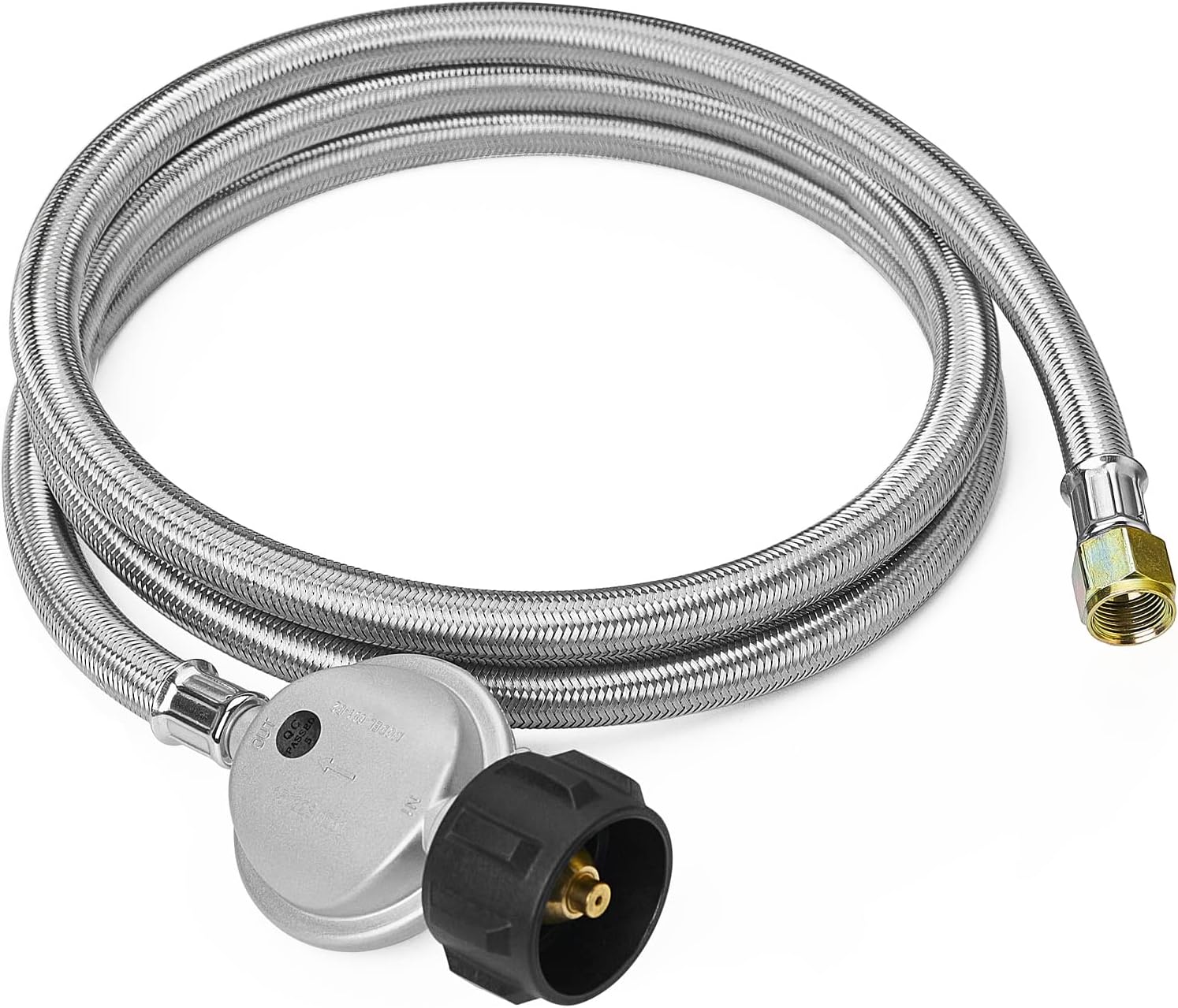 CALPOSE 6 Feet Propane Hose with Regulator, Stainless Steel
