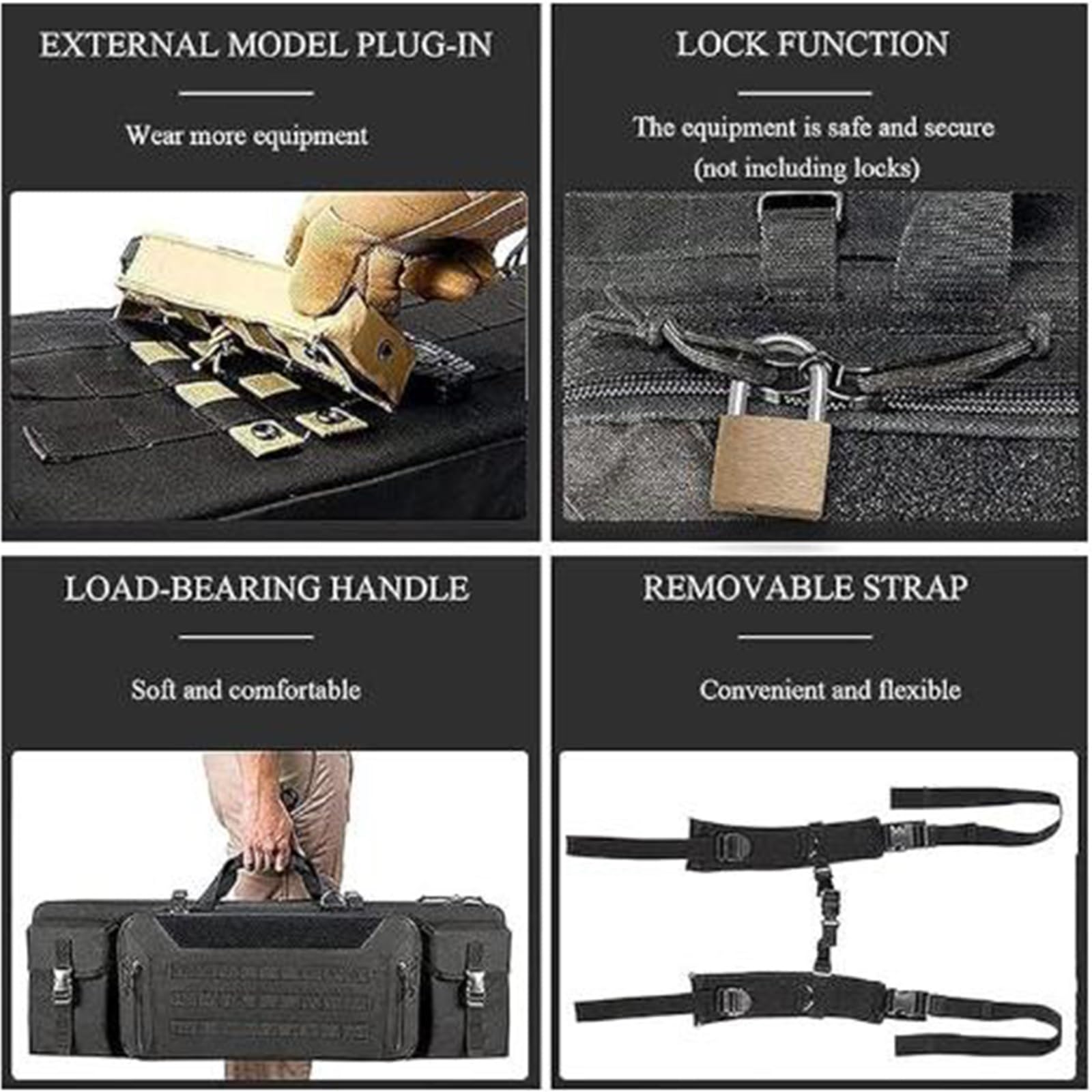 Estuche de Rifle Doble Largo, Mochila de Rifle Suave, Bolsa Táctica Funda para Arma con Correa de Hombro Bolsa de Transporte Vaina para Caza Disparando