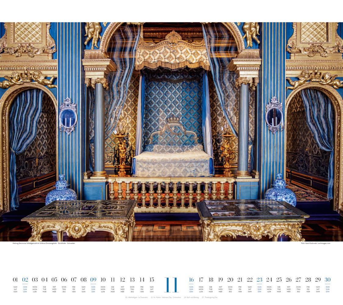 Paläste Kalender 2025, Wandkalender im Querformat (54x48 cm) - Architekturkalender - Schlösser - Adel - Könige und Königinnen