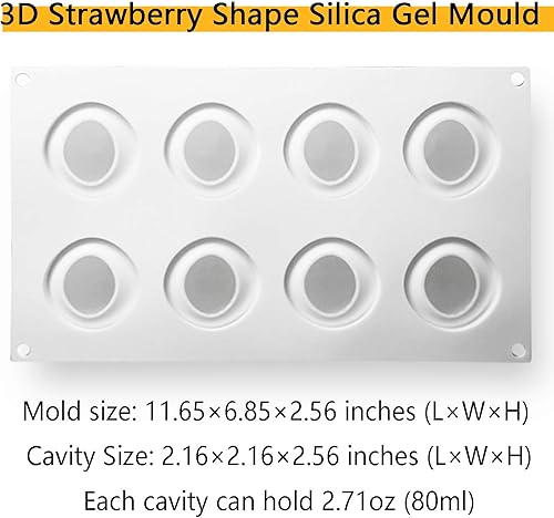 Miniatura 2 de Molde de silicona de fresa para hornear pastel de mousse, moldes de silicona 3D para hornear, molde de postre francés para pastelería, molde de