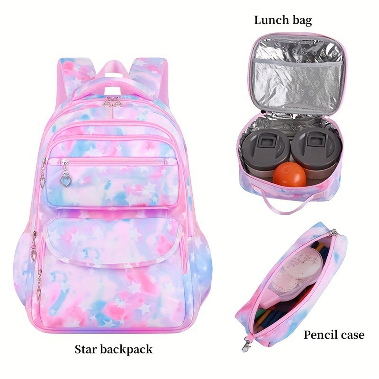 Zaino scolastico per ragazze Zaino Tote Grande Impermeabile Ed Ergonomico | Zaino Rientro A Scuola Tote, Scuole Medie, Elementari, Asilo, Pranzo, Borsellino e Bagaglio da Via