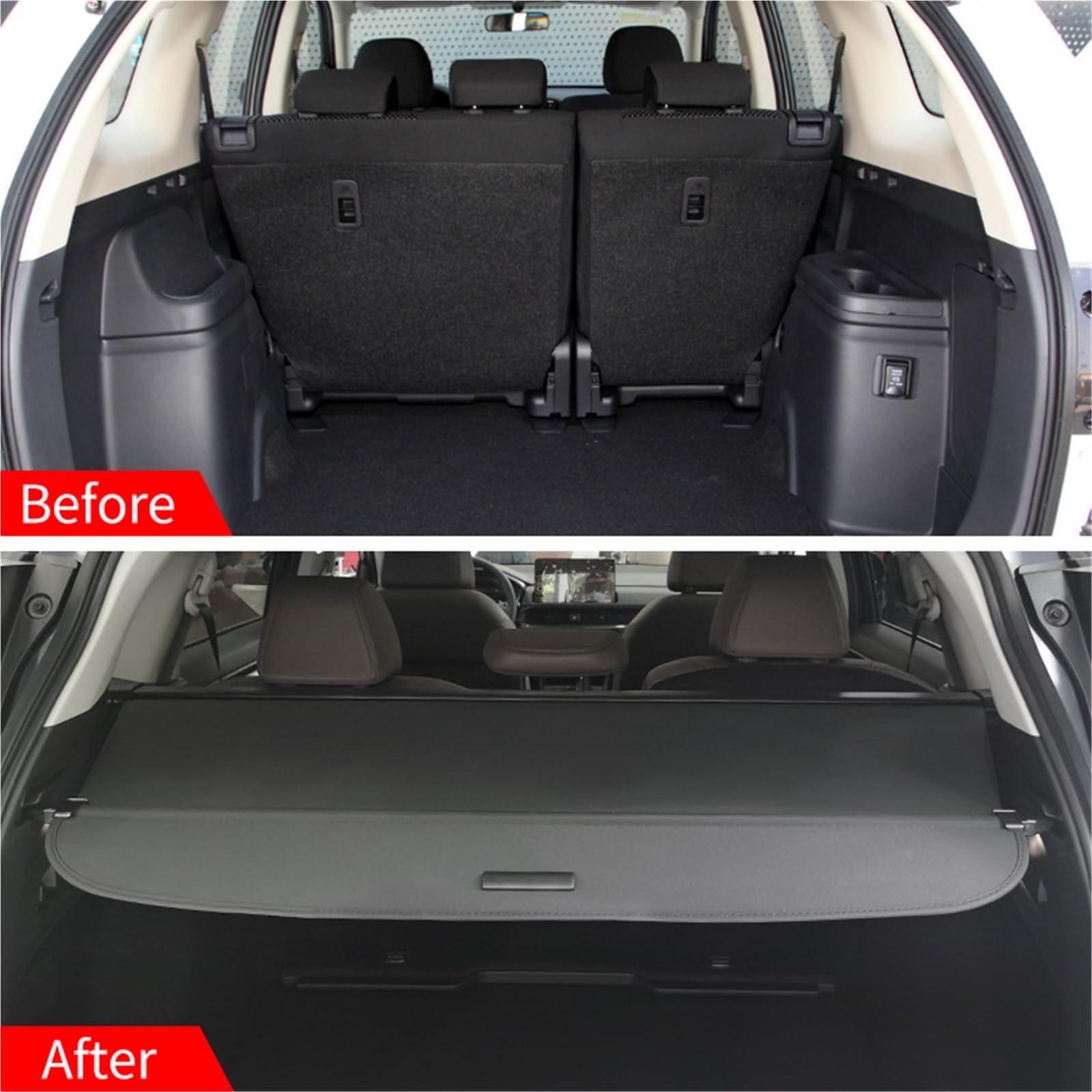 Kofferraum-Frachtabdeckung Für Mitsubishi Für Outlander-Handbuch 2013 2014 2015 2016 2017-2021 Paketständer-Schild Privatsphäre Einziehbar Gepäckraumabdeckung