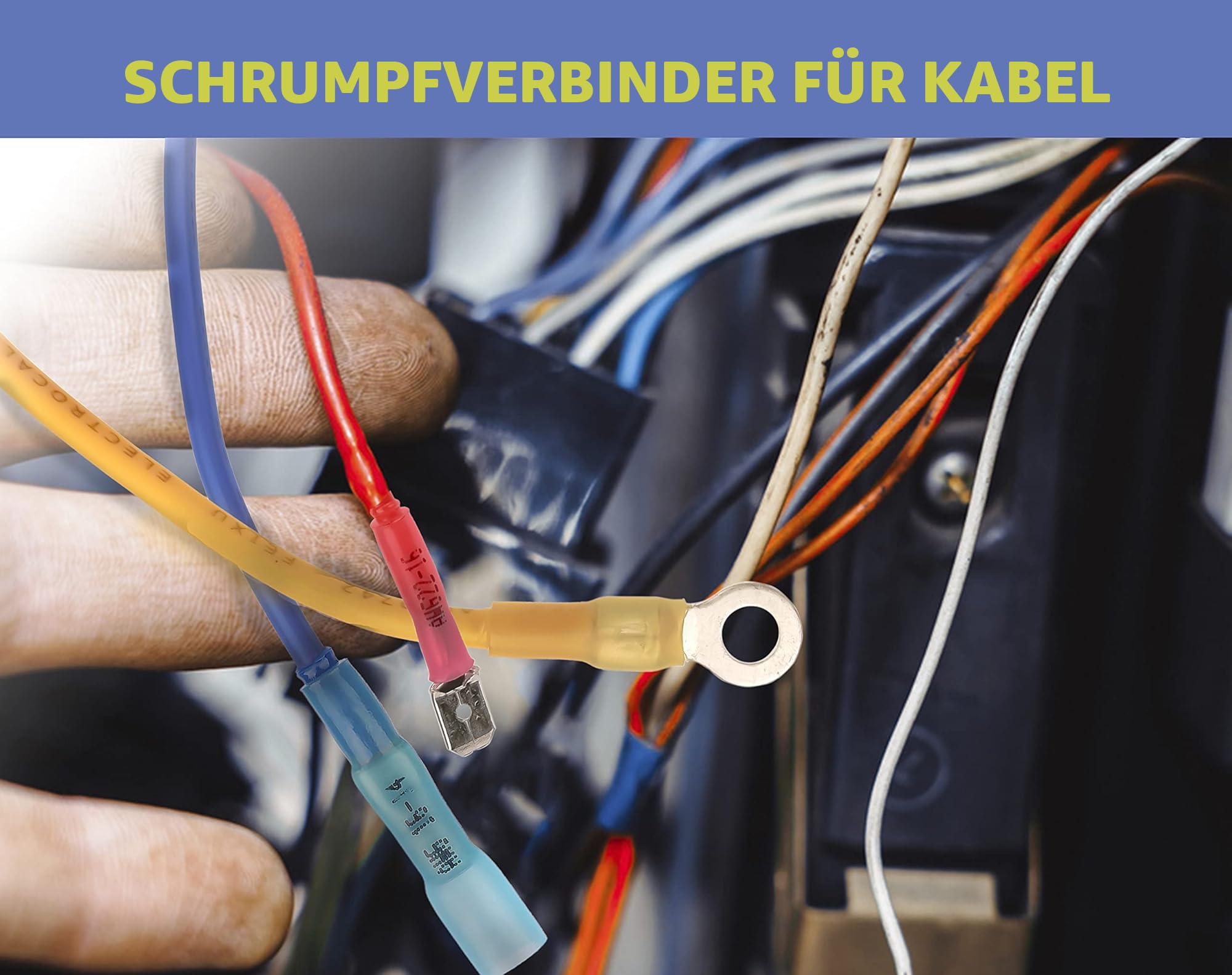 Haisstronica Crimpzange set mit 280 Stück Schrumpfverbinder, Crimpzangen für Schrumpf-Stoßverbindern, Ring kabelschuh,Kabelverbinder,Quetschverbinderer 0,5-6mm² (AWG 22-10)