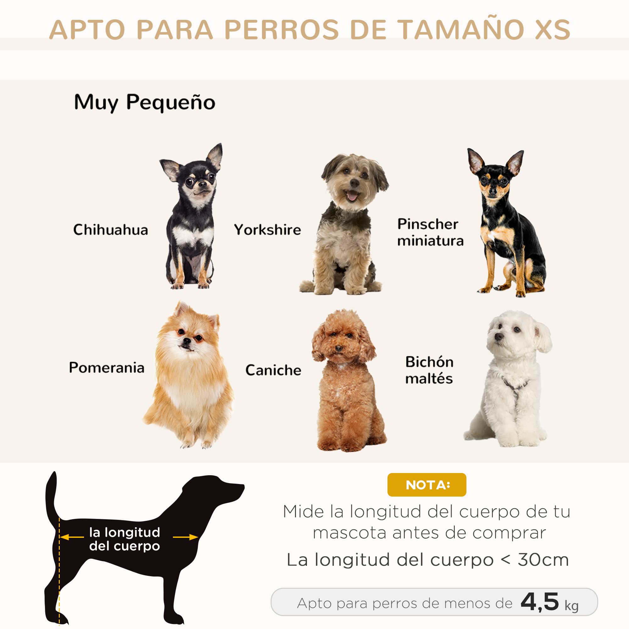 PawHut Sofá para Mascotas Sofá Acolchado para Perros y Gatos de Madera Cama Elevada para Perros y Gatos con Cojín Grueso Patas y Bolsillo de Almacenaje 68,5x40,5x40,5 cm Gris