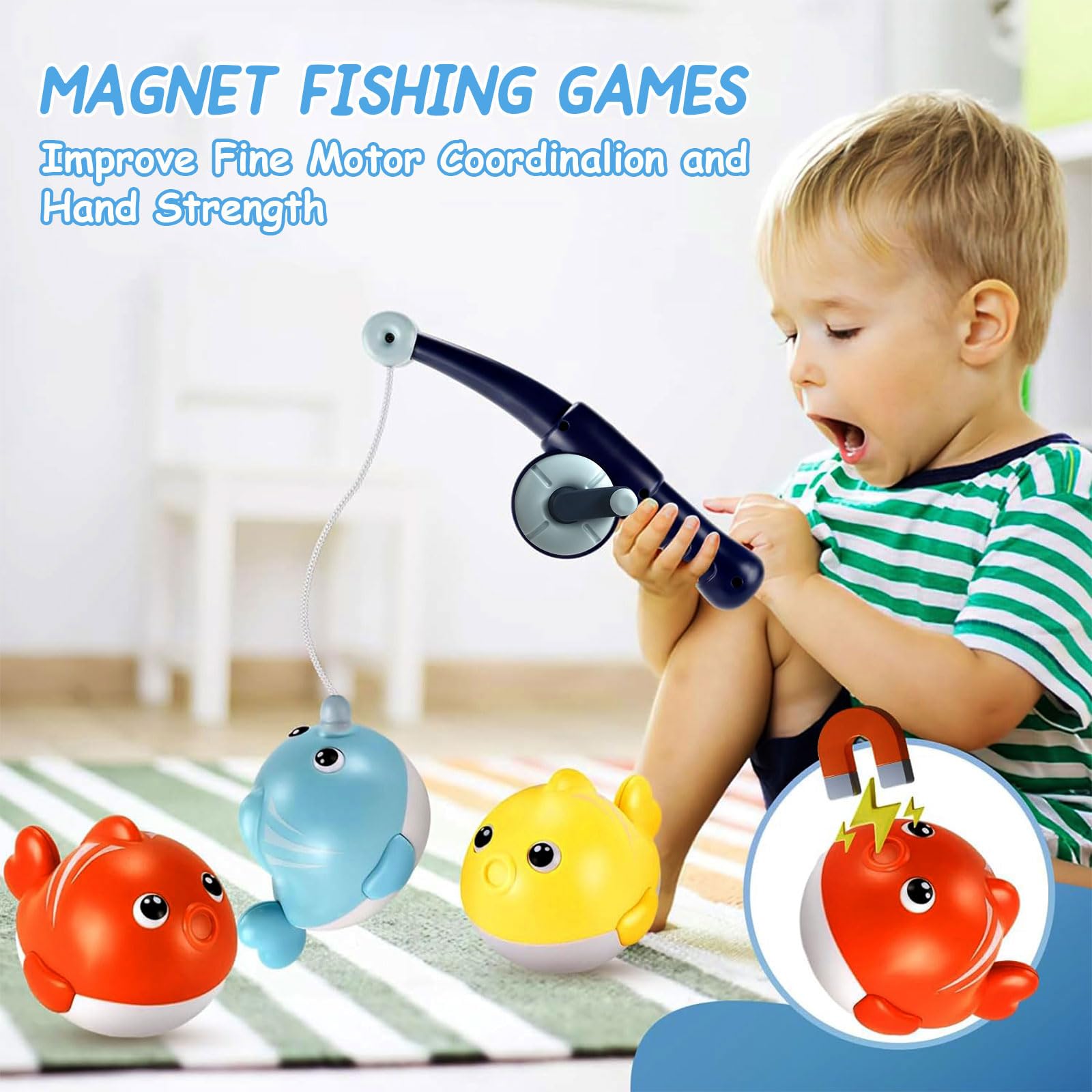Fdit Jouet de bain de filet de pêche Enfants Baignoire Jouets Empiler