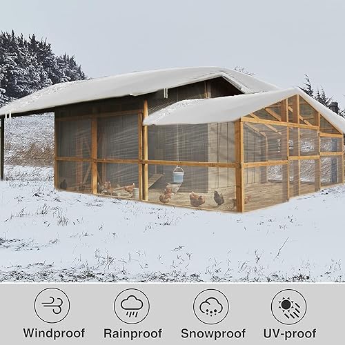 Miniatura 3 de Lona impermeable transparente gruesa de 13 x 9.8 pies, lona de polietileno transparente resistente a la lluvia de 5 mil para jardín, resistente al