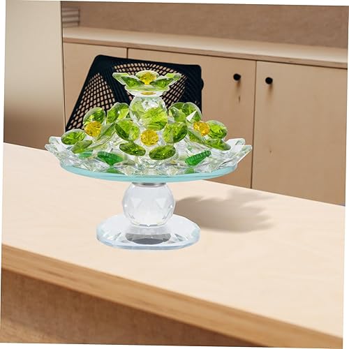 Miniatura 5 de PRETYZOOM Adorno de cristal para maceta, cristales grandes, decoración para el hogar, acentos verdes, decoración única de maceta