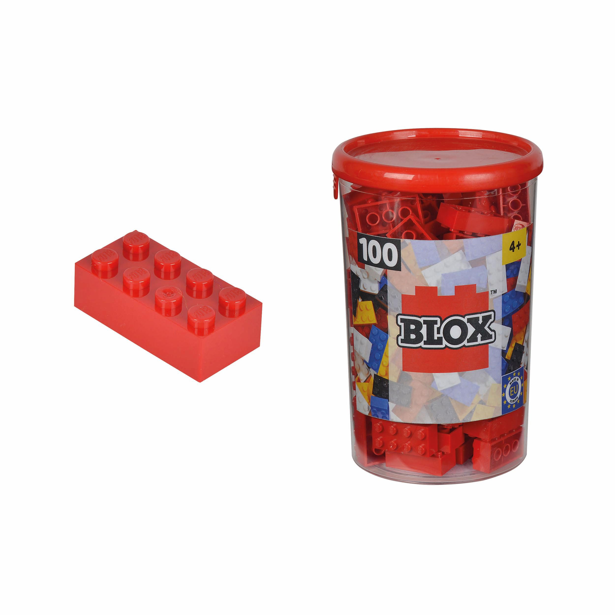 Simba 104118905 "Blox 8-Stud Red Building Blocks Set (100-Piece)