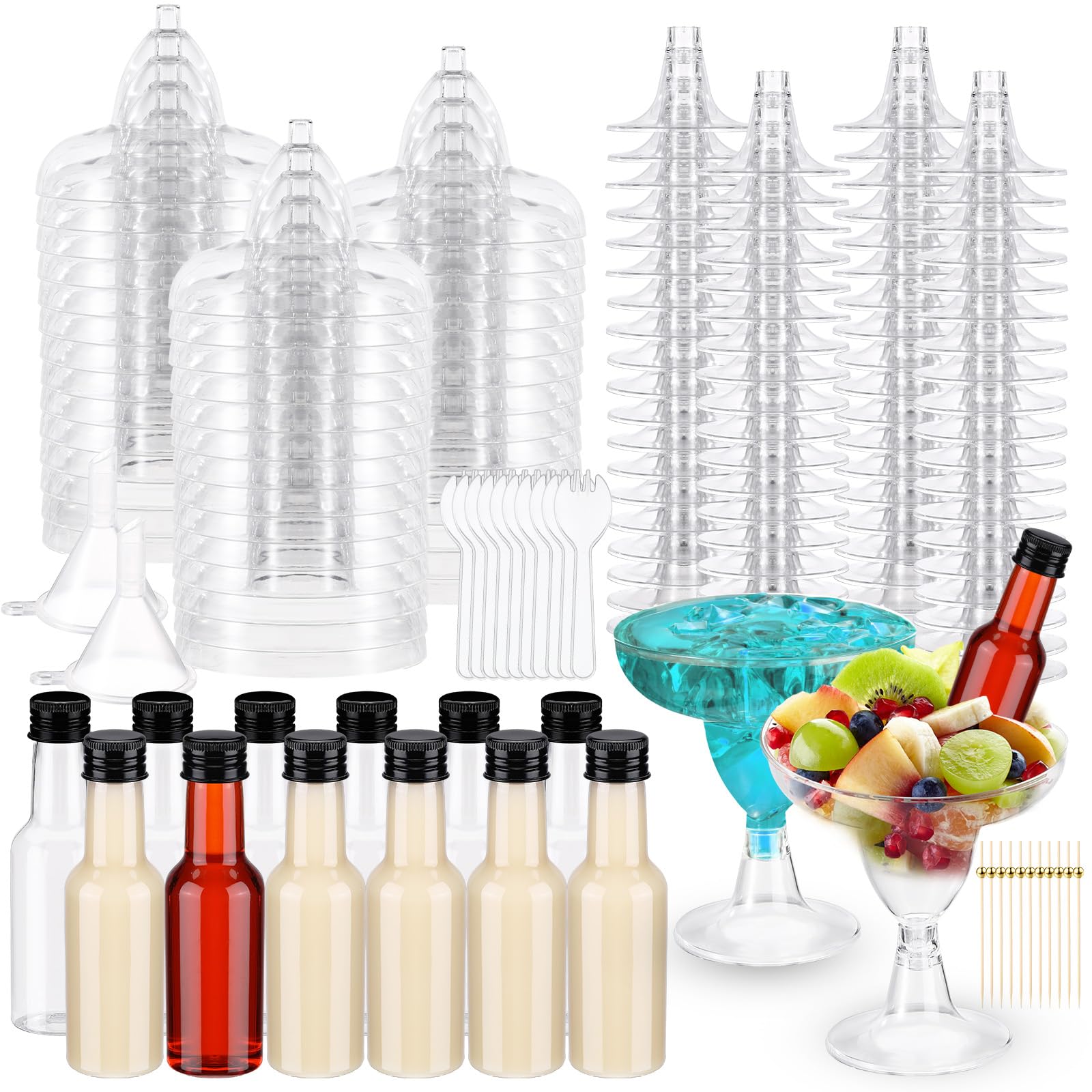 Amazon.com: Baderke 20 Sets 5oz Plastic Charcuterie Cups with 1.7oz Mini  Salad Dressing Bottles 50 Cocktail Picks, 50 Spoons Forks, 2 Funnels  Disposable Snack Appetizer Cups for Wedding Birthday Party Supplies :  Health & Household