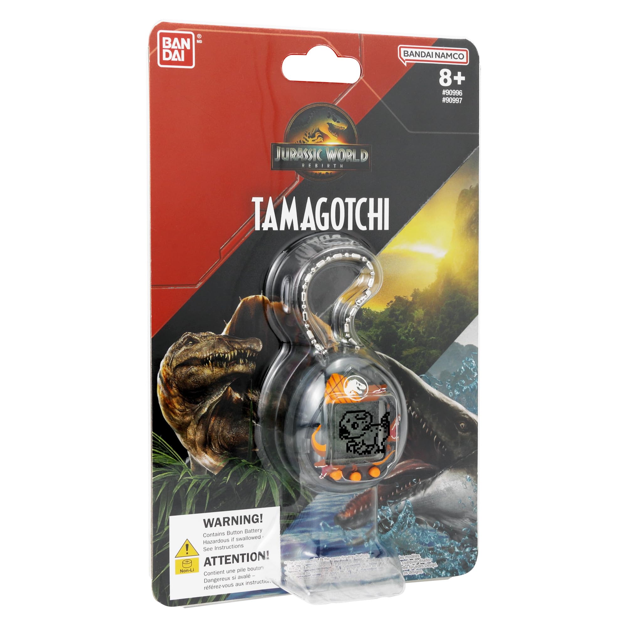 Bandai - Tamagotchi Nano Jurassic Brown - Version Marron Dino Spinosaurus - Tamagotchi Animal Interactif - Petit Format Nano - Dinosaure Animal Virtuel à élever - Jouet Enfant 8 Ans et + - NT90997