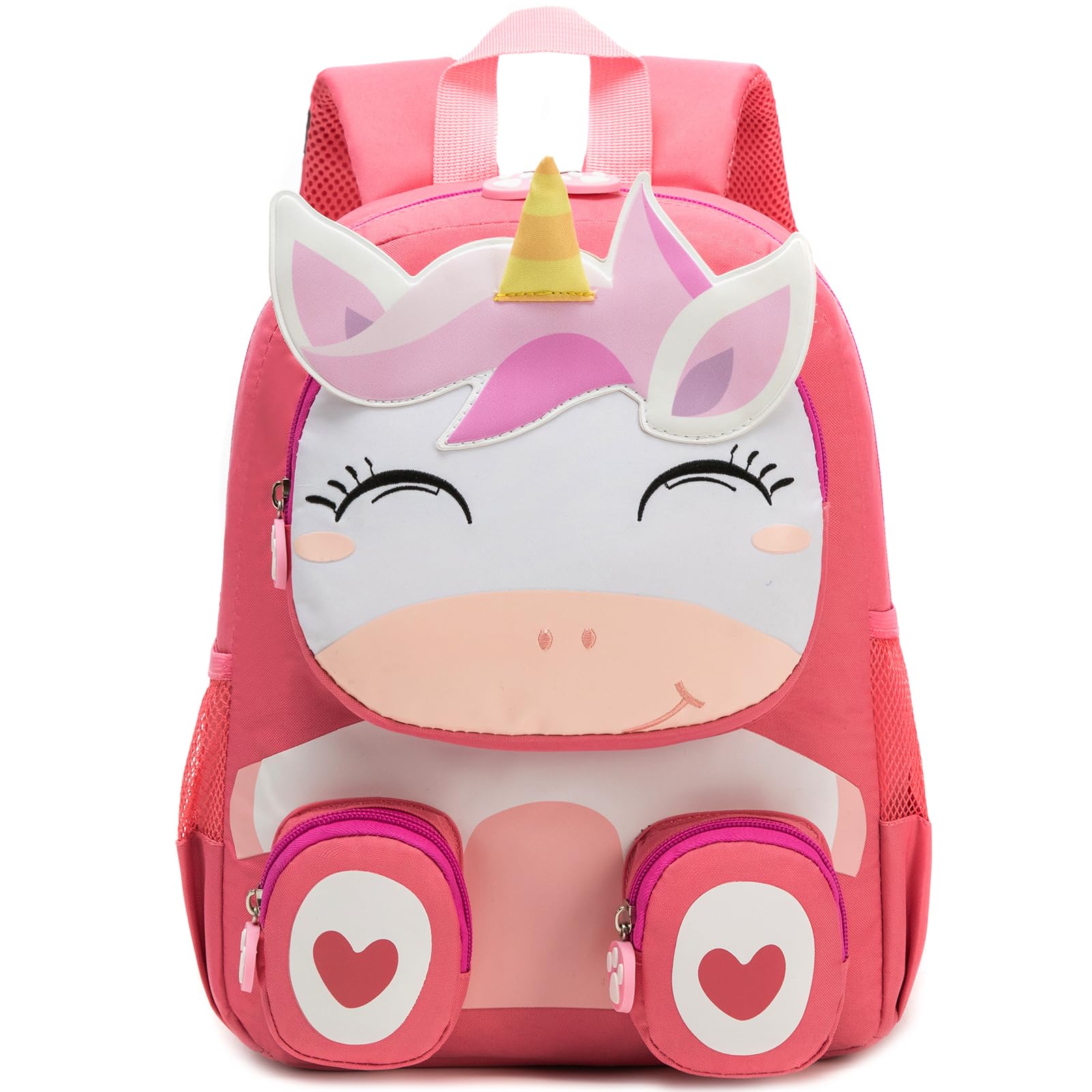Hairao Toddler Backpack for Girls kids,Unicorn pink Girls Bookbag,Waterproof Animal Preschool Schoolbag Age 2-5