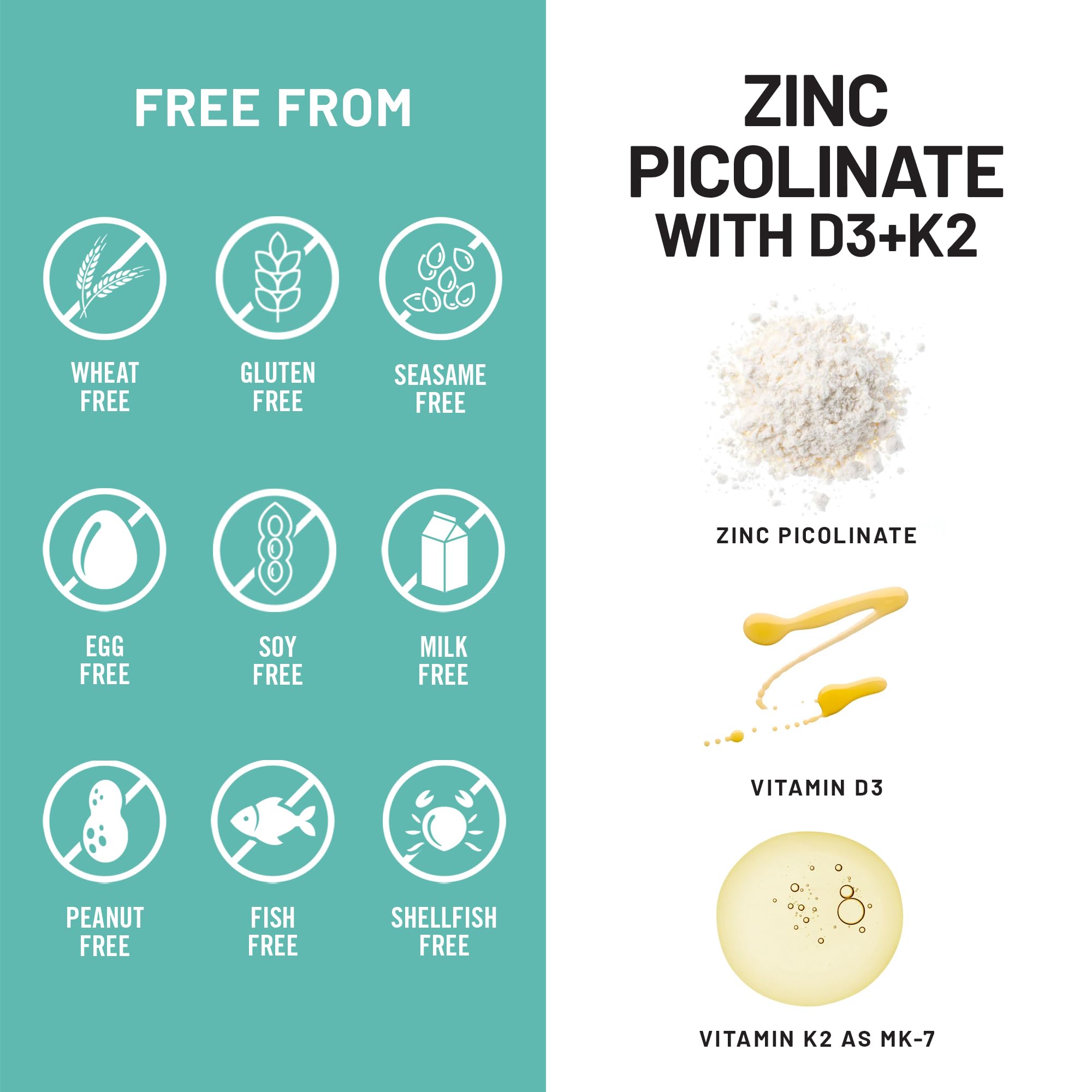 NatureWise Zinc Picolinate with D3 + K2 - Zinc Supplements for Men & Women + Vitamin D3 K2 - Supports Immune & Bone Health* - Non-GMO, Gluten Free, USA Manufactured - 30 Capsules[30 Day Supply] — Amazon image 8