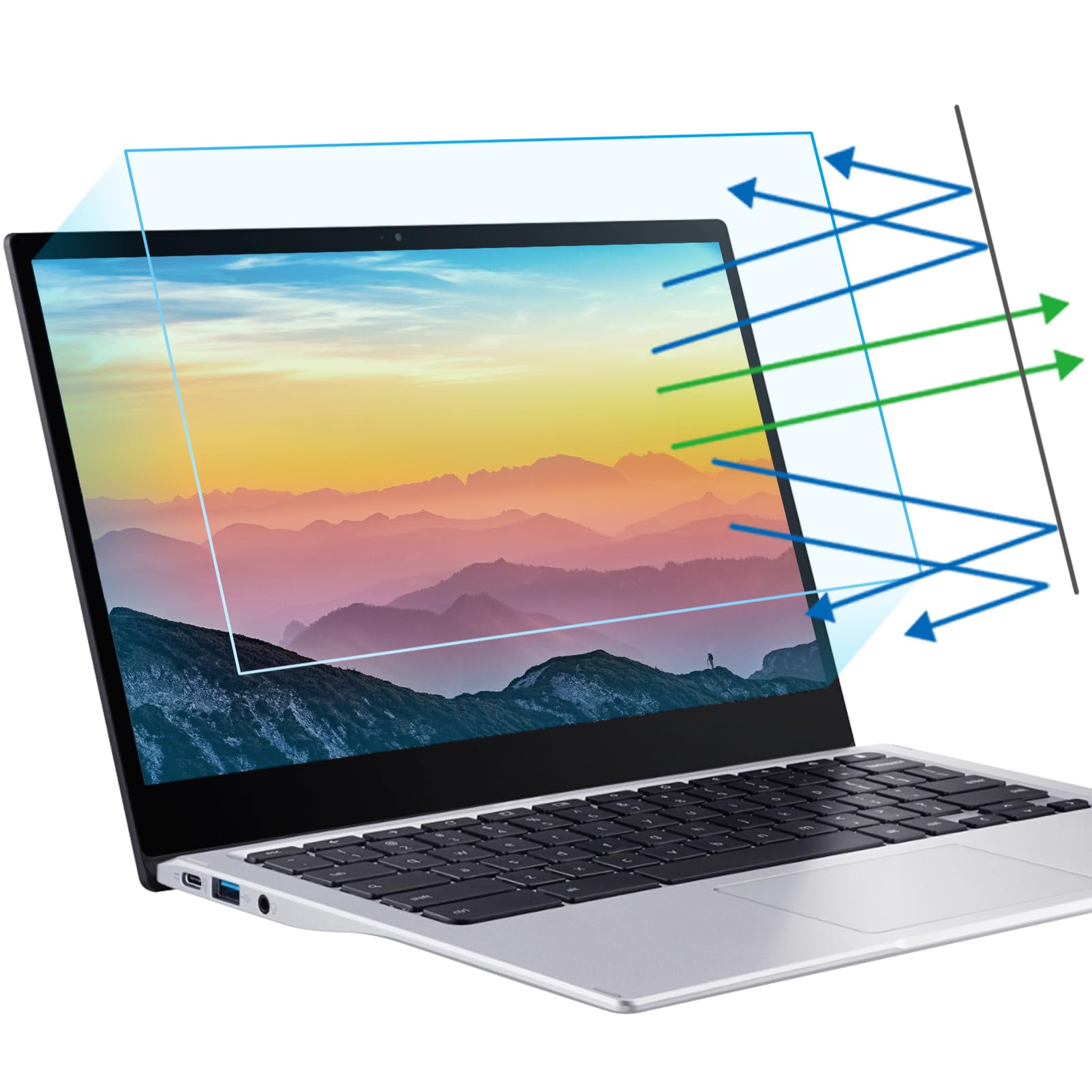 F FORITO 2-Pack 13.3 inch Anti Blue Light Screen Protector, Eye Protection Anti Glare & Blue Light Blocking Screen Filter Compatible with All 13.3" Laptops with 16:10 Aspect Ratio