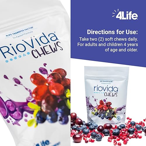 Miniatura 5 de 4Life RioVida Chews, suplemento que apoya el sistema inmunológico y el envejecimiento saludable con bayas de saúco, bayas de acai y proteínas de