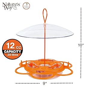 Nature's Way OFP1 All-in-One Oriole Buffet Bird Feeder, Orange
