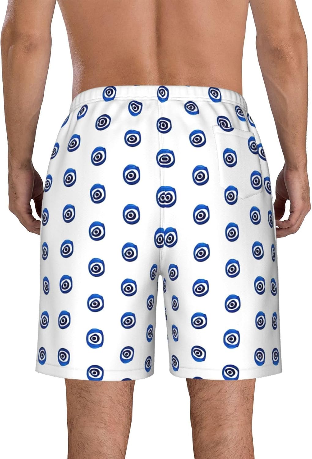 Evil Eyes Print Mens Casual Shorts Drawstring Summer Beach Stretch Shorts Novelty Swimtrunks