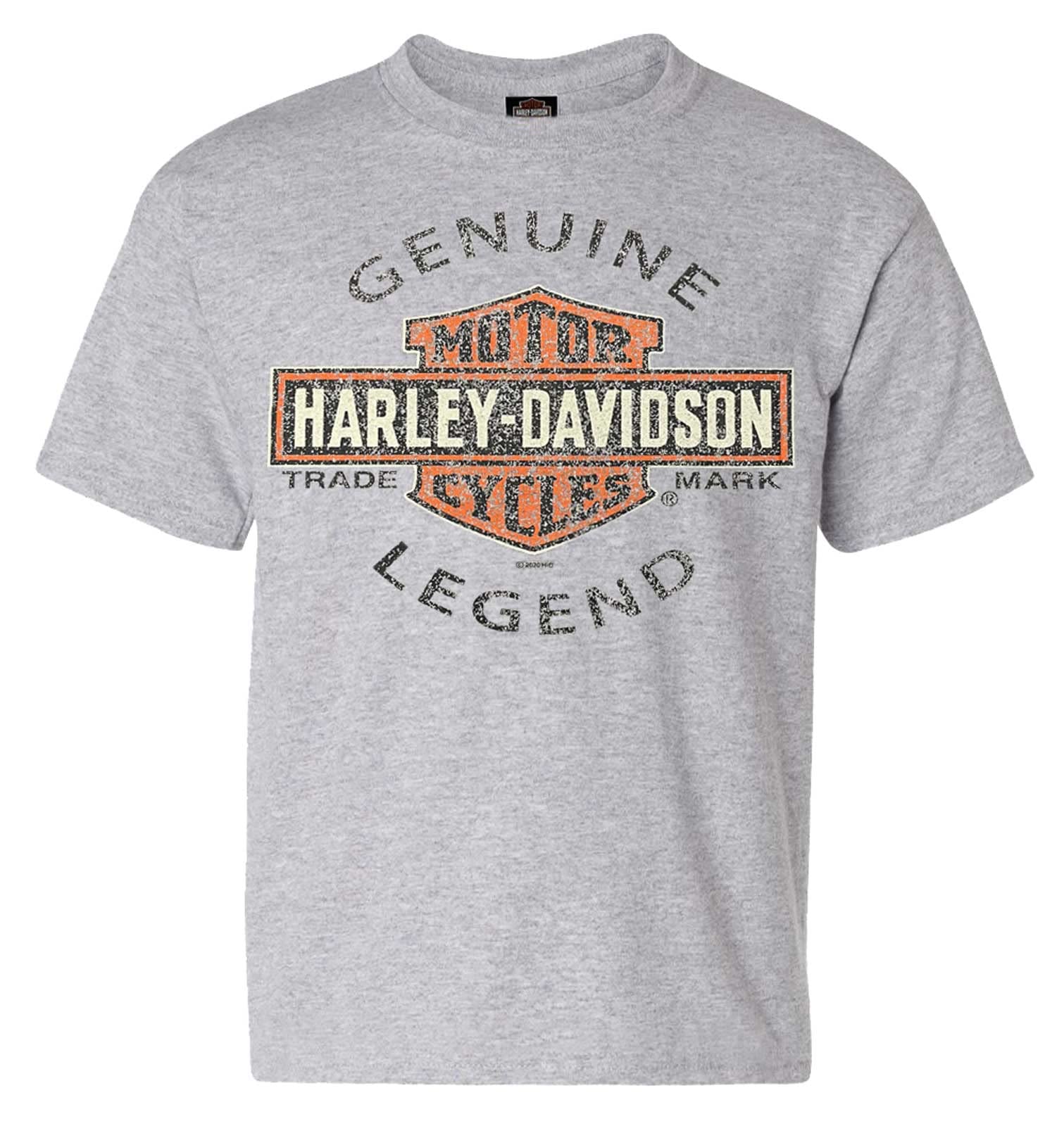 harley-davidsonBig Boys' Genuine Legend Short Sleeve Crew-Neck T-Shirt - Gray