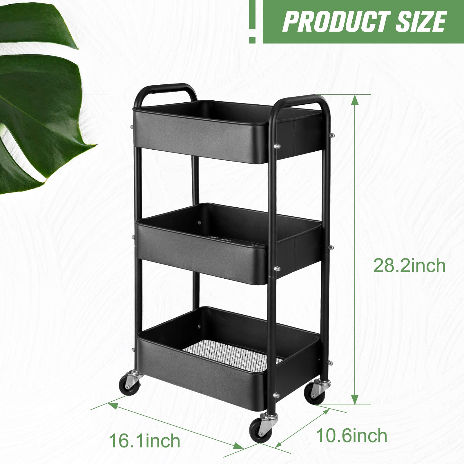 Chariot Bureau Roulettes ABCOOL Chariot Utilitaire 3 Niveaux Métal Sur Roulettes - Rangement Mobile Cuisine, Salle De Bain, Bureau, Chambre - Charge 60 Kg Chariot Bureau Roulettes ABCOOL Chariot Utilitaire 3 Niveaux Métal Sur Roulettes - Rangement Mobile Cuisine, Salle De Bain, Bureau, Chambre - Charge 60 Kg