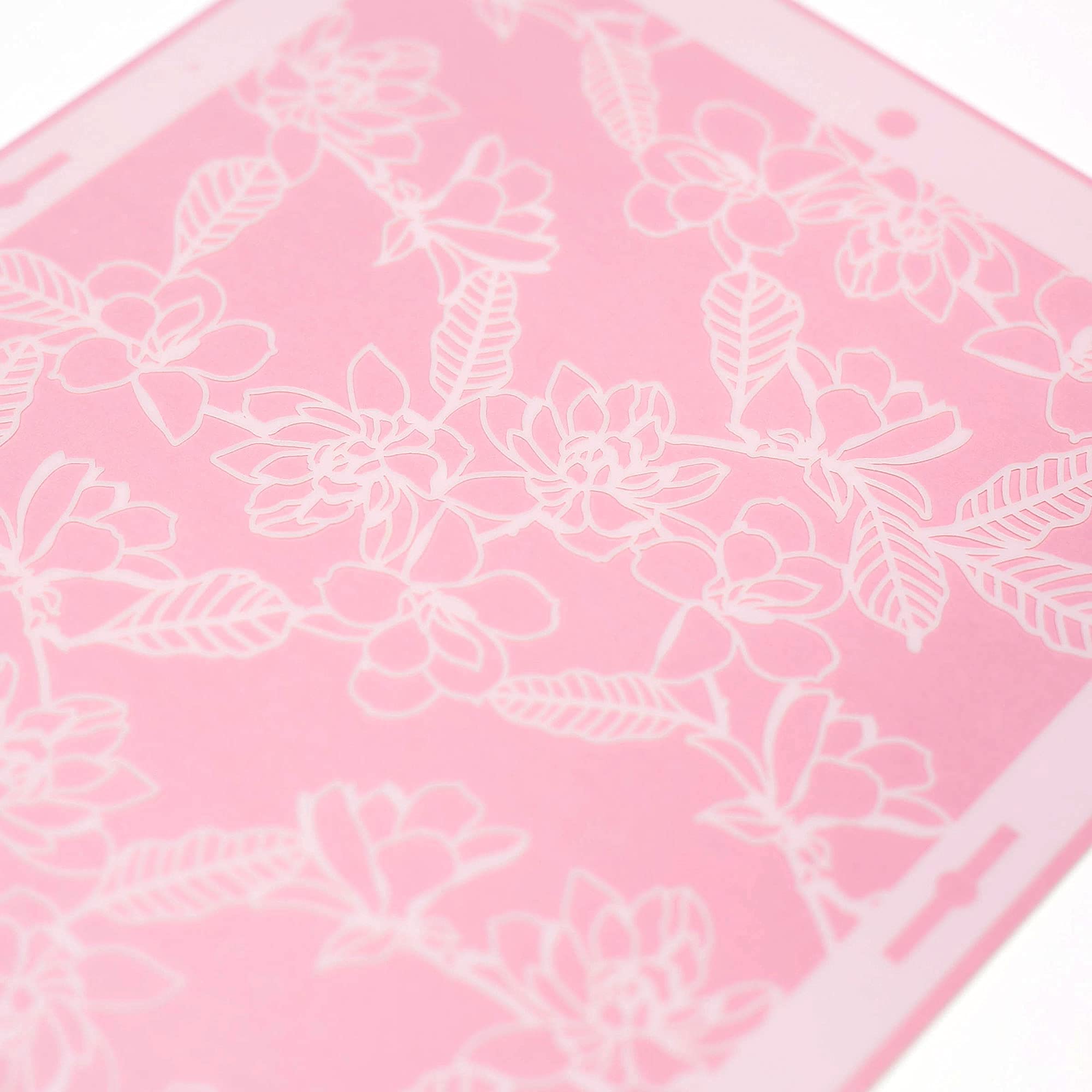 Lacupella Plantilla de pastel floral – Patrón delicado sin costuras para decorar pasteles altos de doble barril para usar con crema de mantequilla, glaseado real, ganache, pintura, aerógrafo (Magna)