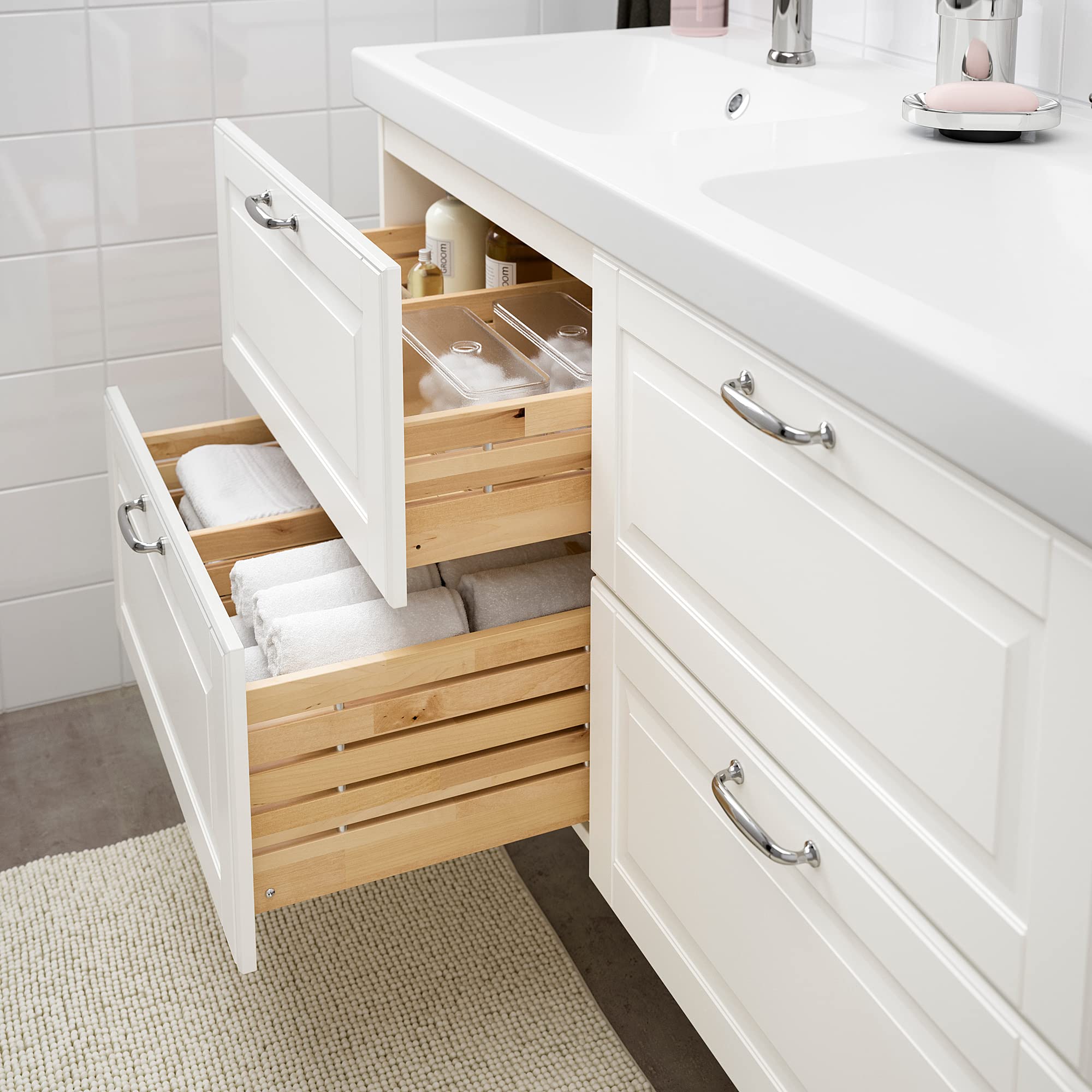 Amazon.co.jp: IKEA GODMORGON 洗面台 引き出し4つ付き 120x47x58cm