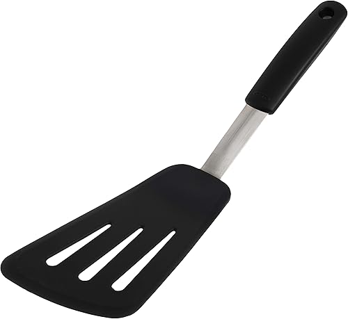 Vista 19 de OXO Good Grips - Volteador flexible de silicona grande, acero inoxidable y pinzas flexibles de silicona Good Grips, acero inoxidable, negro