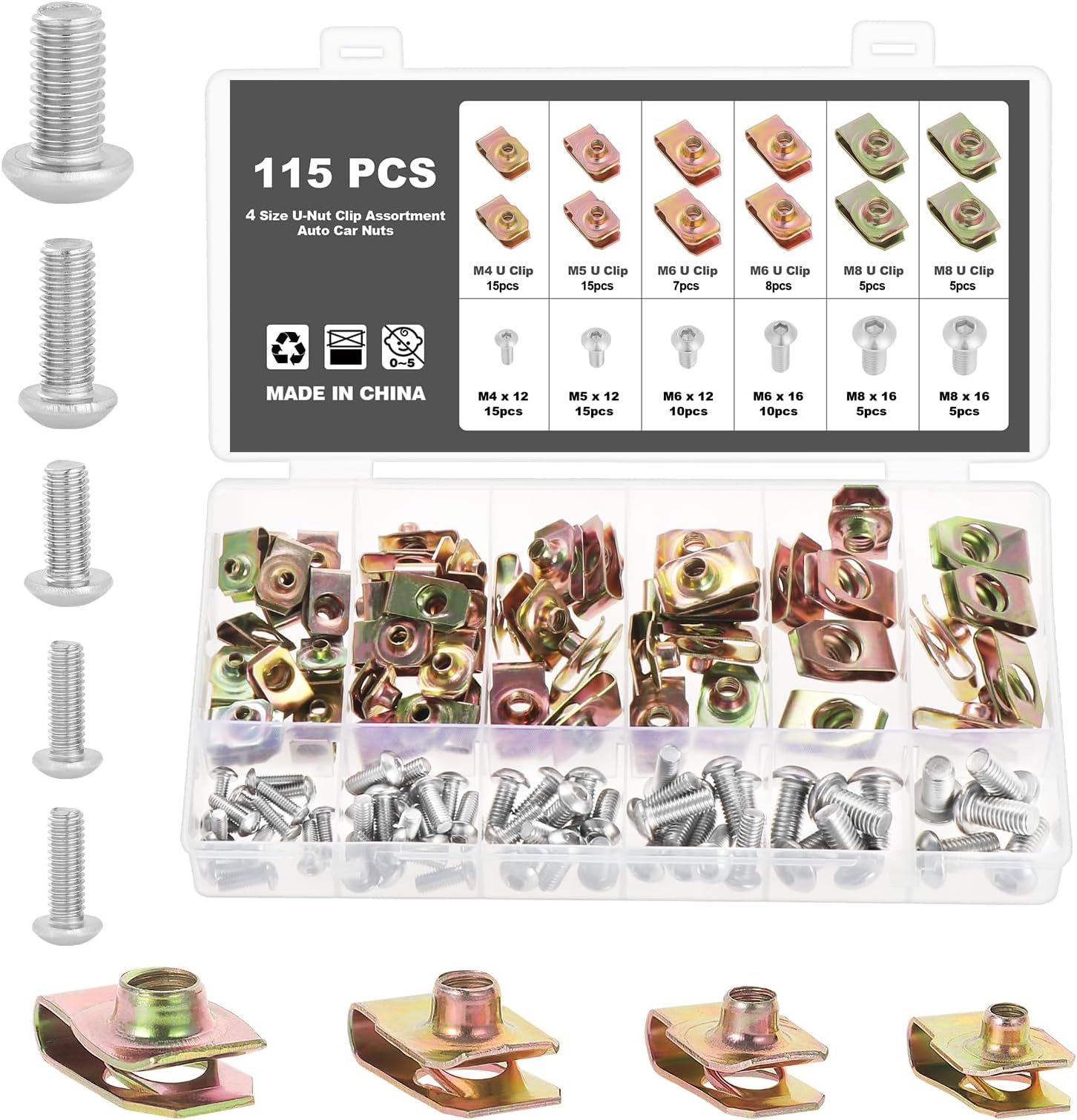 Yumfugu Lot De 40 Vis De Fixation Pour Carrosserie De Voiture + Kit De Montage De