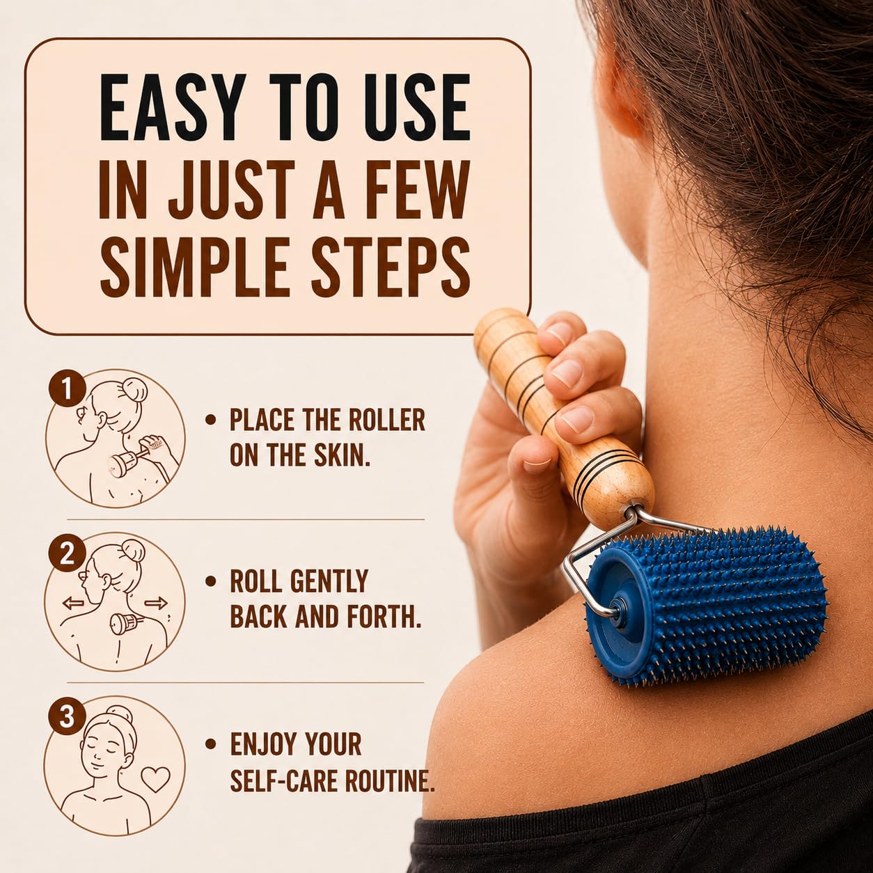 Lyapko Universal Acupressure Roller for Face & Body, Handheld Massage Roller for Neck, Scalp, Arms & Legs, Multi-Metal Massage Tool