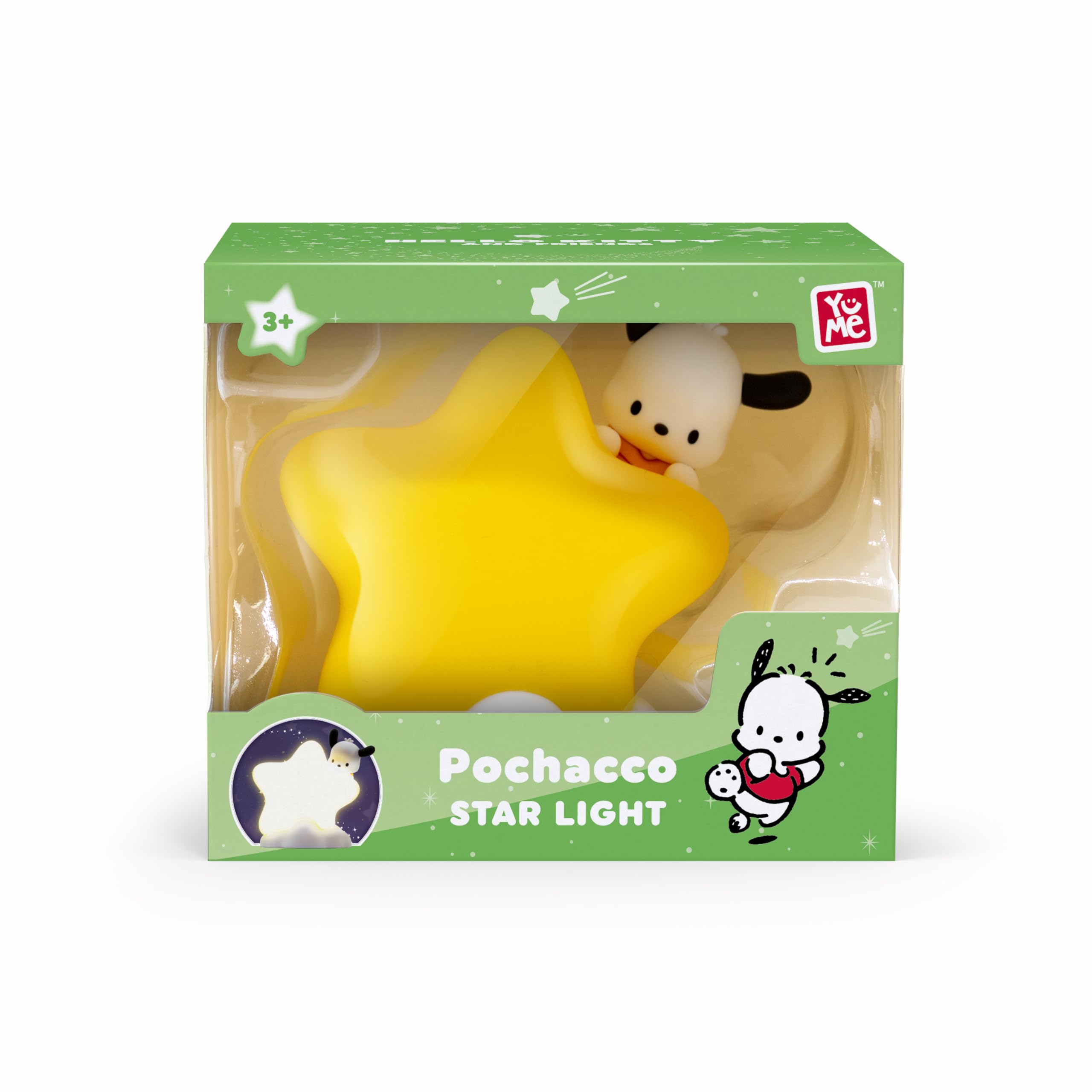 YuMe BANDAI Hello Kitty & Friends Star Light - Pochacco Touch Night Lamp for Kids Age 3+, Pochacoo, 9 cm - Image 2