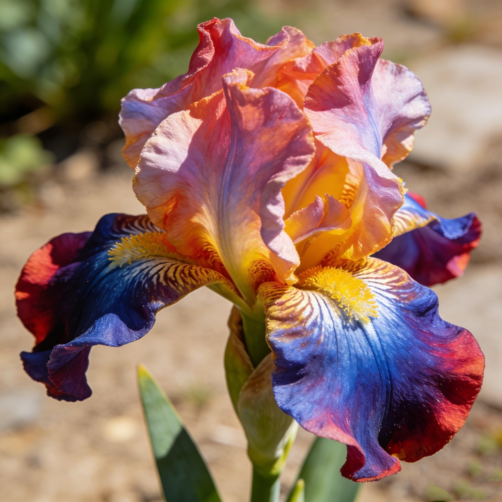 Iris Bulbs Mix Bulk - Iris Plant Root Excellent Display - Bearded Iris Rhizomes - Indoor Perennial Balcony Garden Bulbs-4 Bulbs-e