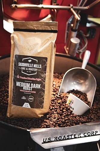 Café oscuro medio, café en grano entero, 100% café arábica colombiano, café fresco, tostado medio oscuro (1 libra), Saxonville Mills Cafe