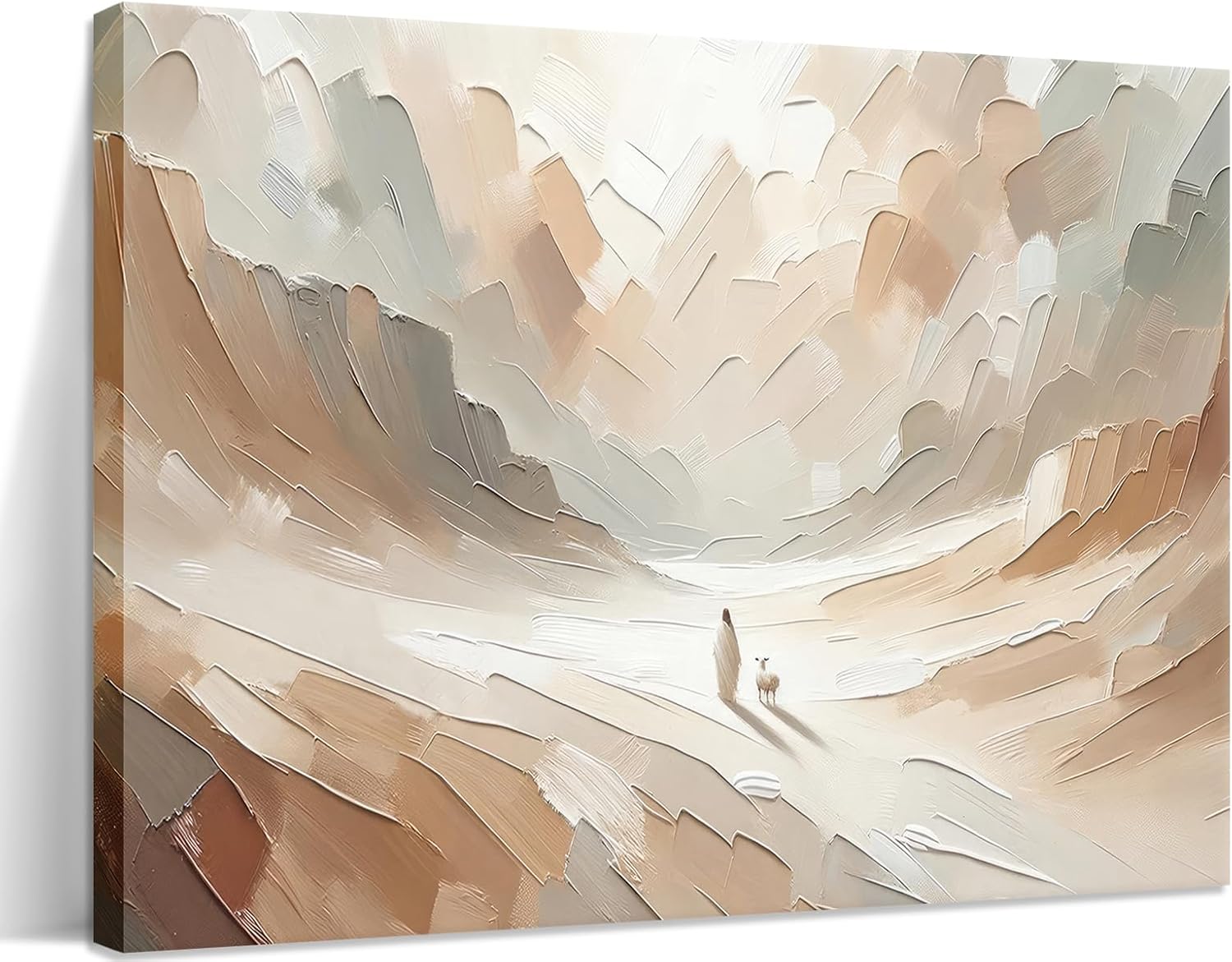 Jesus Leaves the 99 Sheep Canvas Wall Art, Christian Jesus Lamb Wall Decor Painting, The Lost Sheep Bible of Parable Posters Prints for Living & Prayer Room Church Home Decor 16x24 In Framed Yellow Jesus 24"L x 16"W