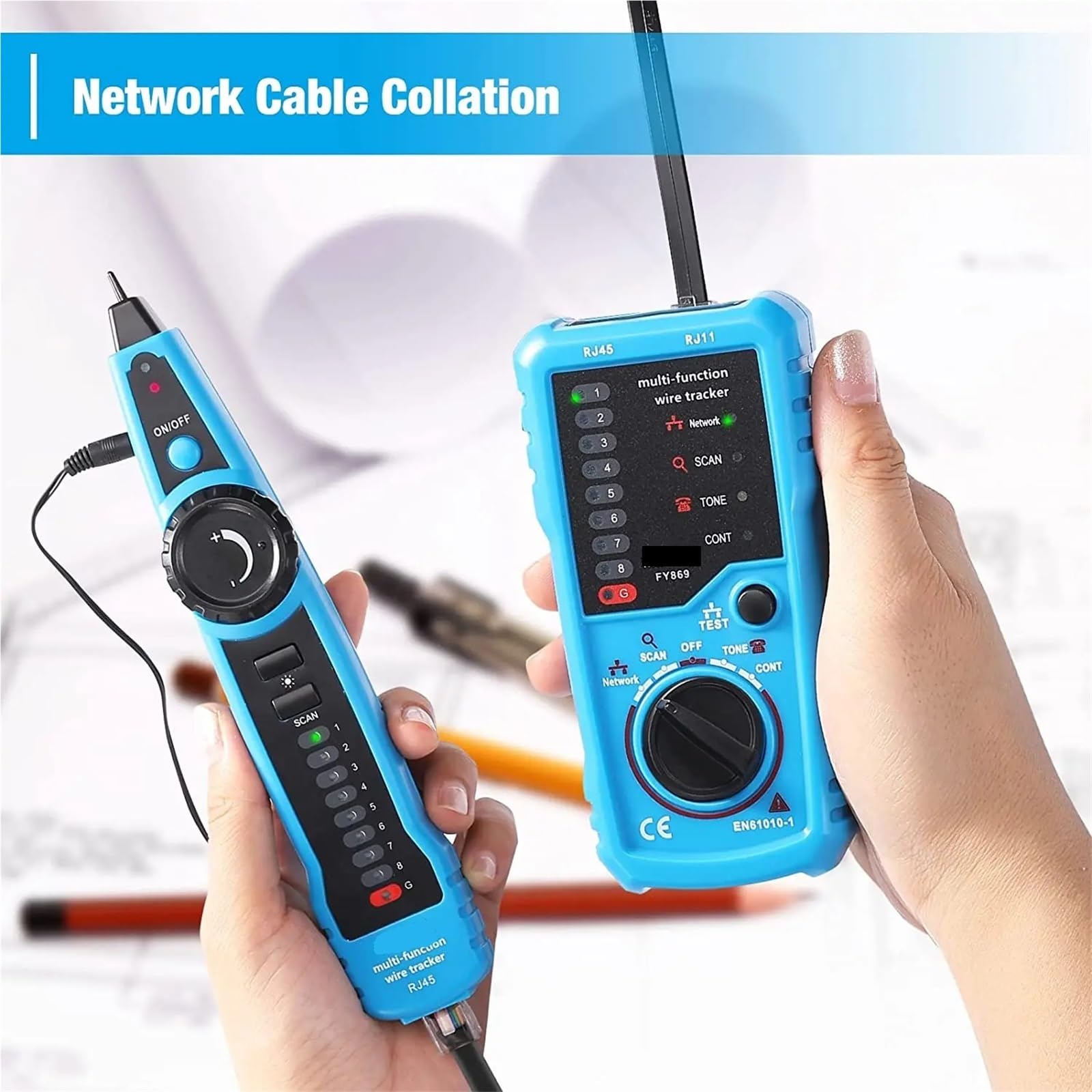 RJ11 RJ45 Cat5 Cat6 Tracciatore di cavi telefonici Toner tracciamento Ethernet LAN Tester rete Trova linea Prove di trasmissione